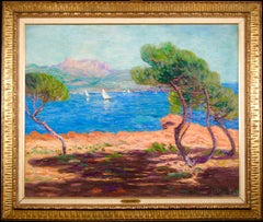 Paysage D'Agay - Huile post-impressionniste, Paysage côtier par Leon Detroy