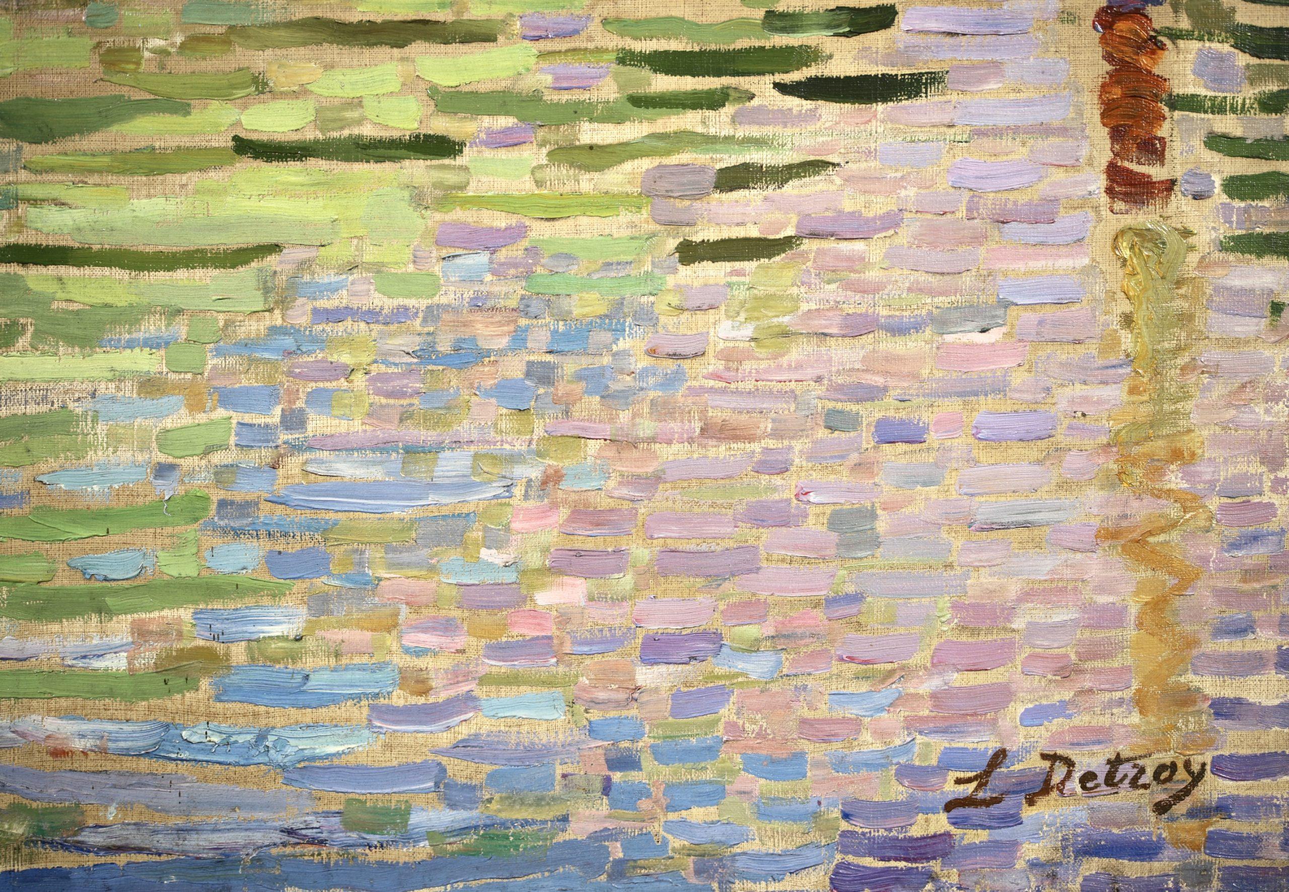 Venise - Paysage vénitien post-impressionniste, peinture à l'huile de Leon Detroy en vente 11