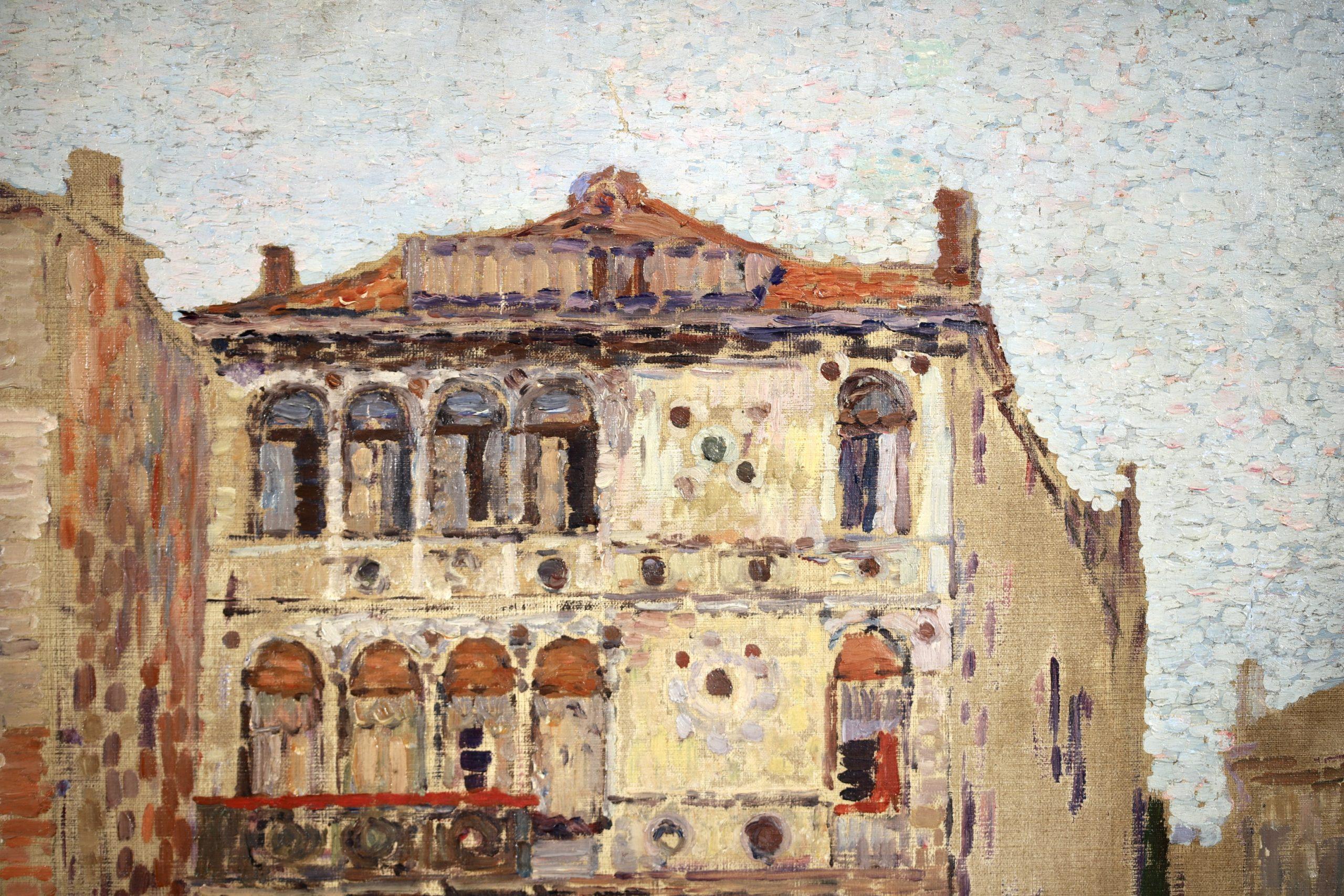 Venise - Paysage vénitien post-impressionniste, peinture à l'huile de Leon Detroy en vente 13