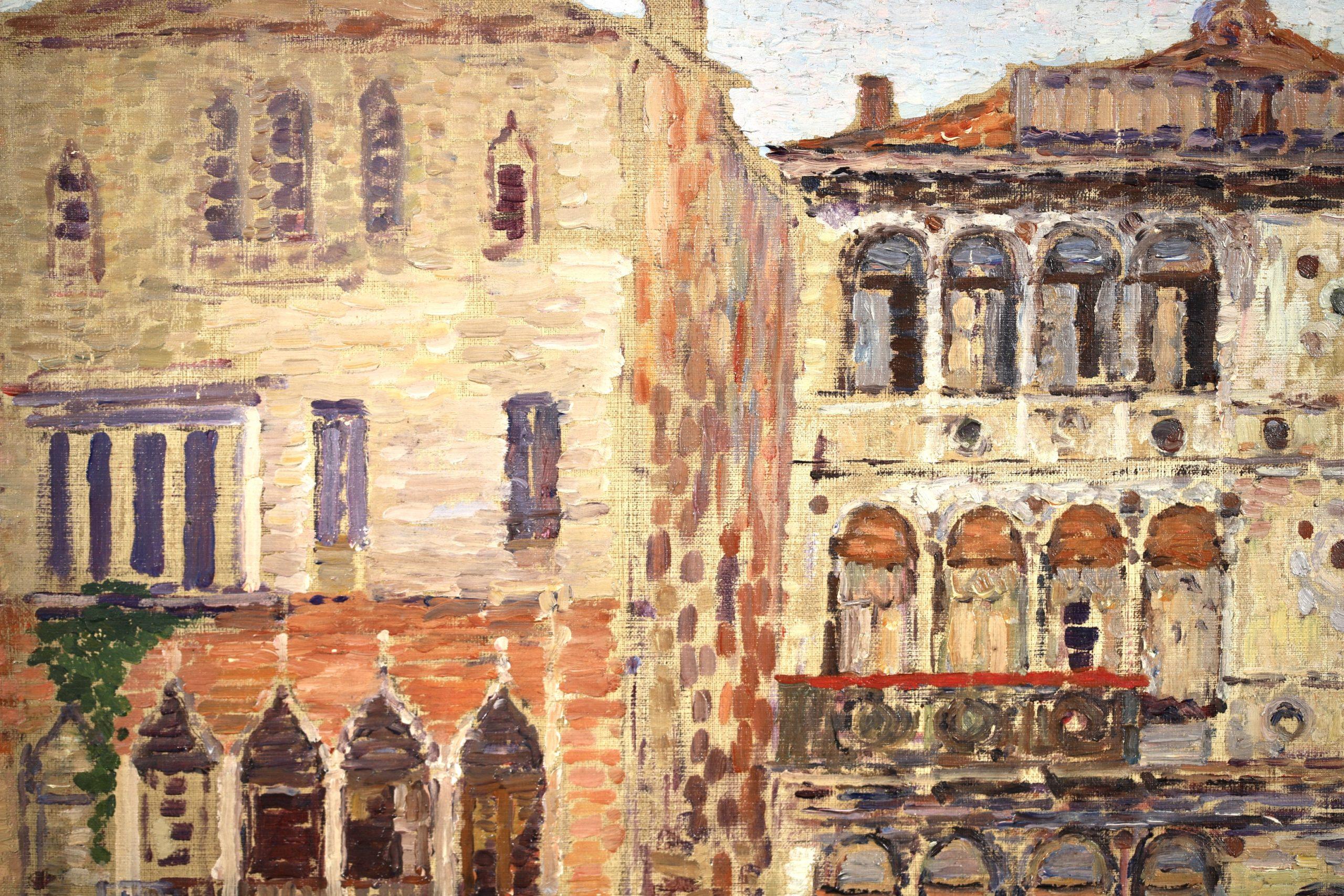Venezia - Paesaggio veneziano post impressionista dipinto a olio da Leon Detroy in vendita 14