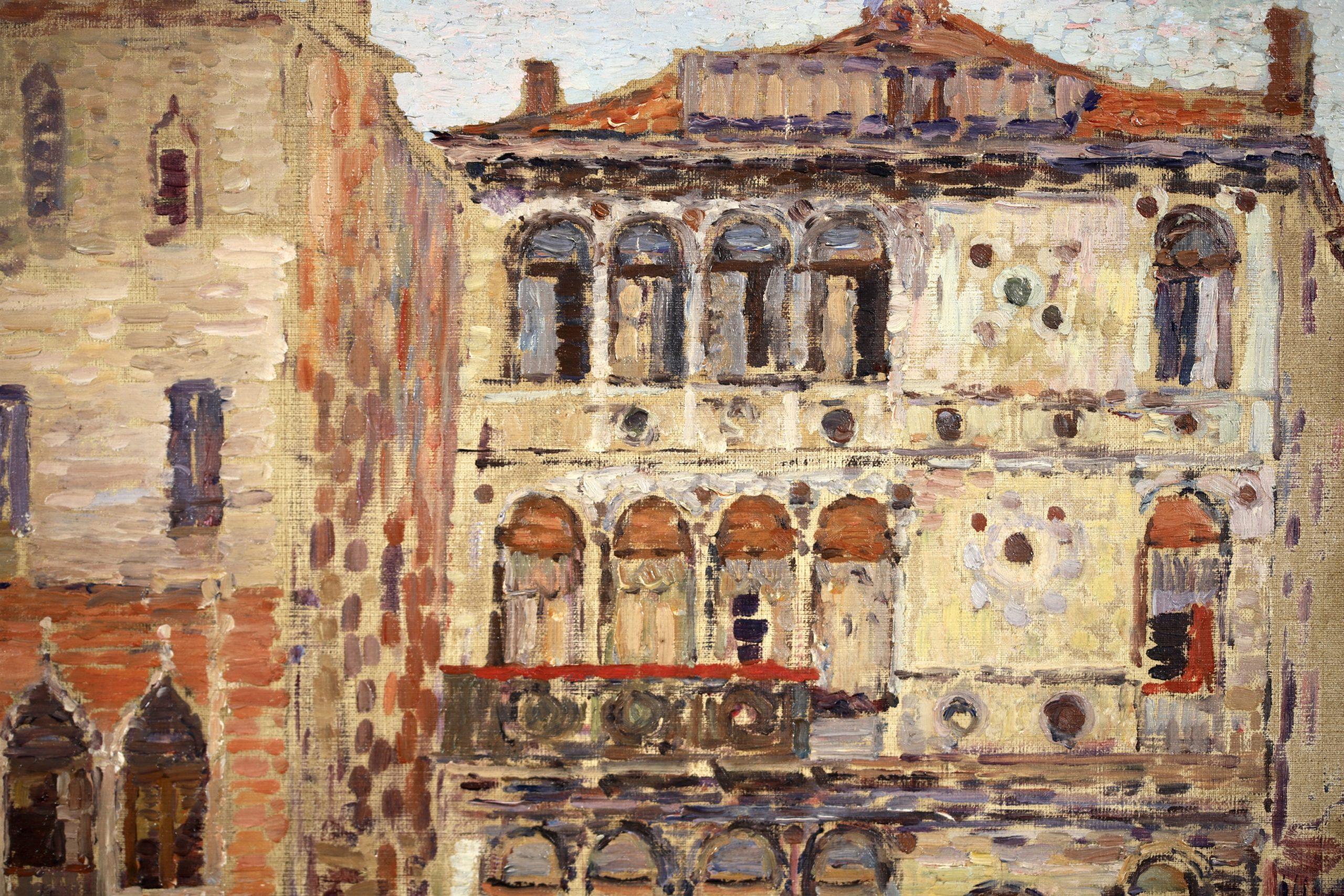 Venise - Paysage vénitien post-impressionniste, peinture à l'huile de Leon Detroy en vente 15