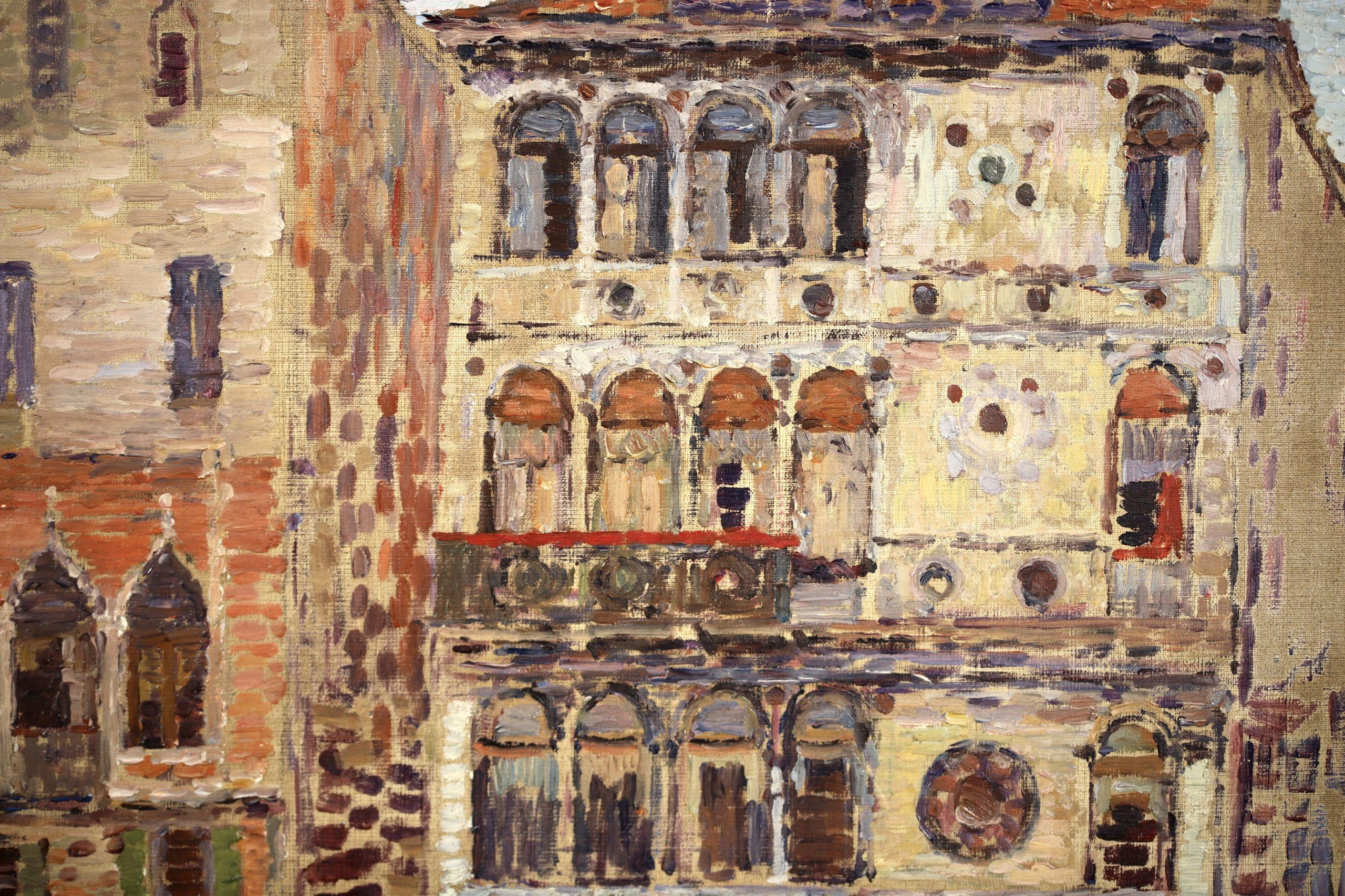 Venise - Paysage vénitien post-impressionniste, peinture à l'huile de Leon Detroy en vente 16