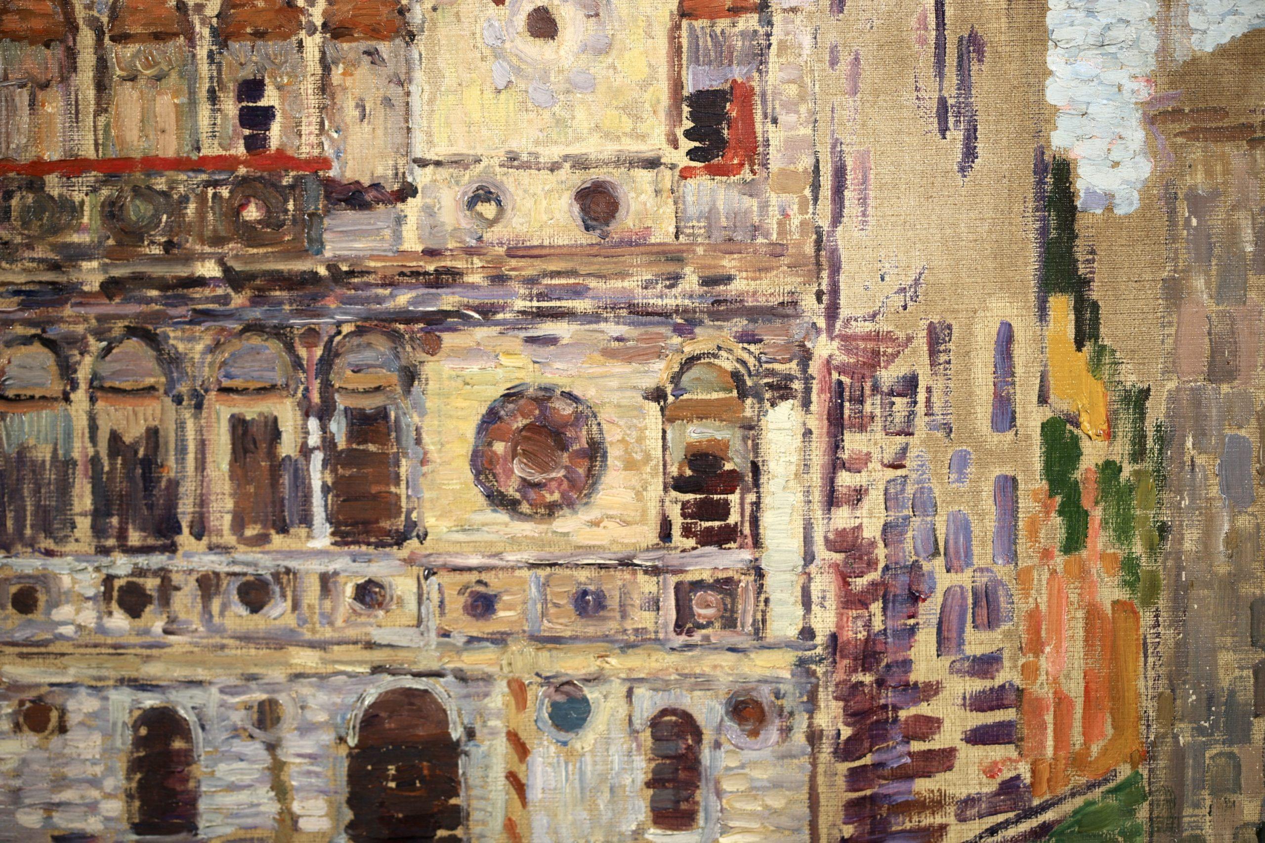 Venise - Paysage vénitien post-impressionniste, peinture à l'huile de Leon Detroy en vente 17