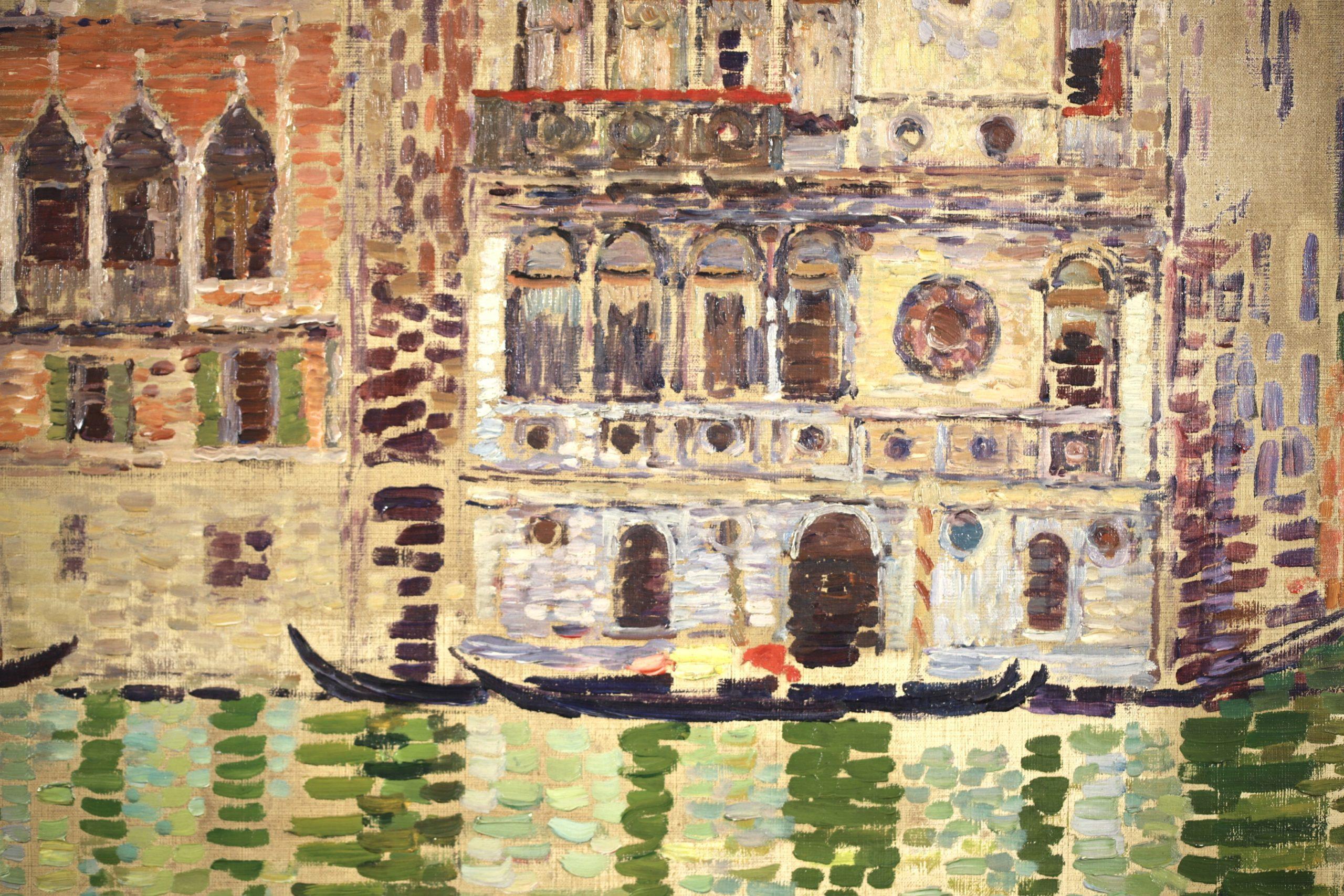 Venise - Paysage vénitien post-impressionniste, peinture à l'huile de Leon Detroy en vente 1