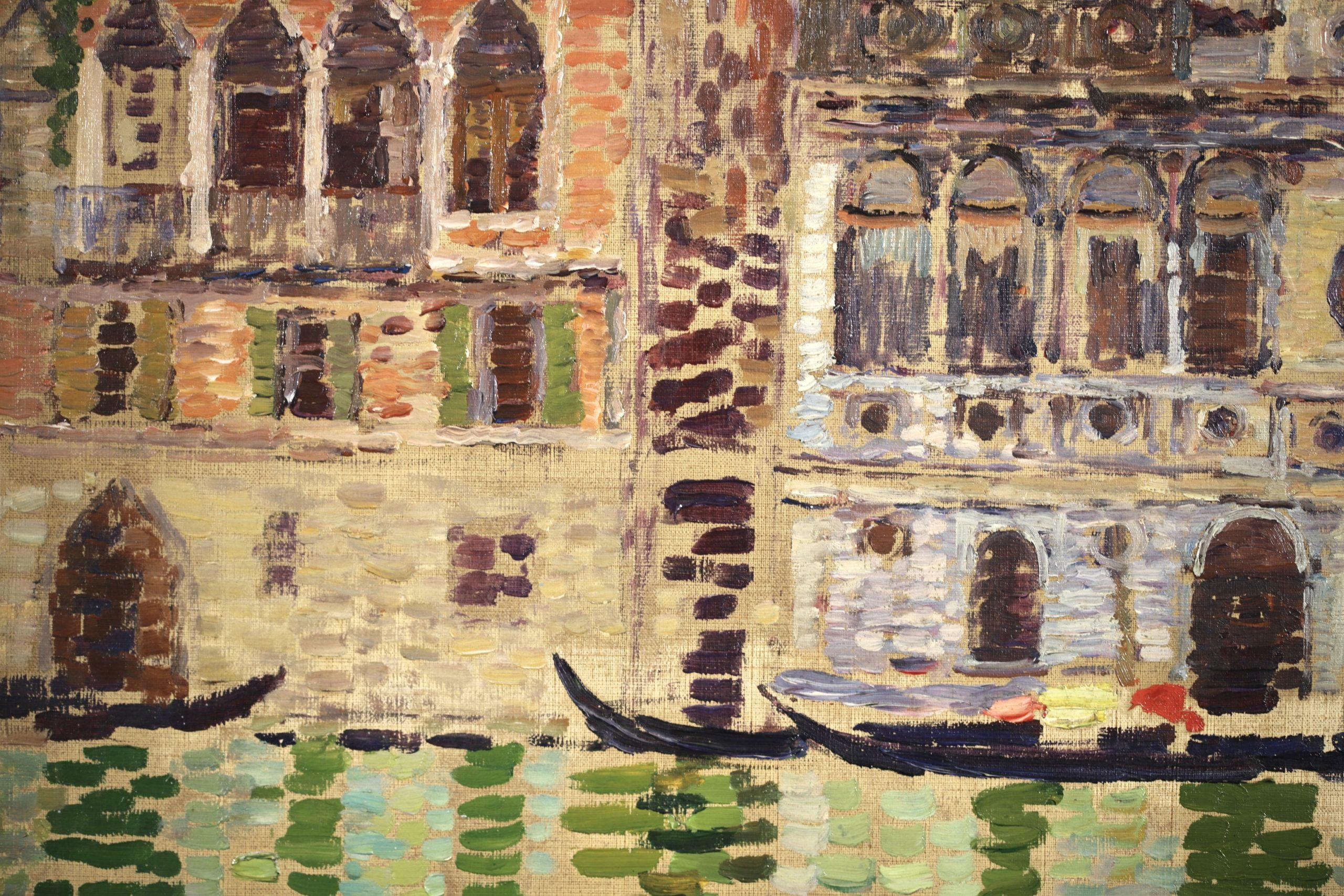 Venise - Paysage vénitien post-impressionniste, peinture à l'huile de Leon Detroy en vente 7