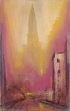 "Empire State Building" Leon Dolice, East River, Mid-Century