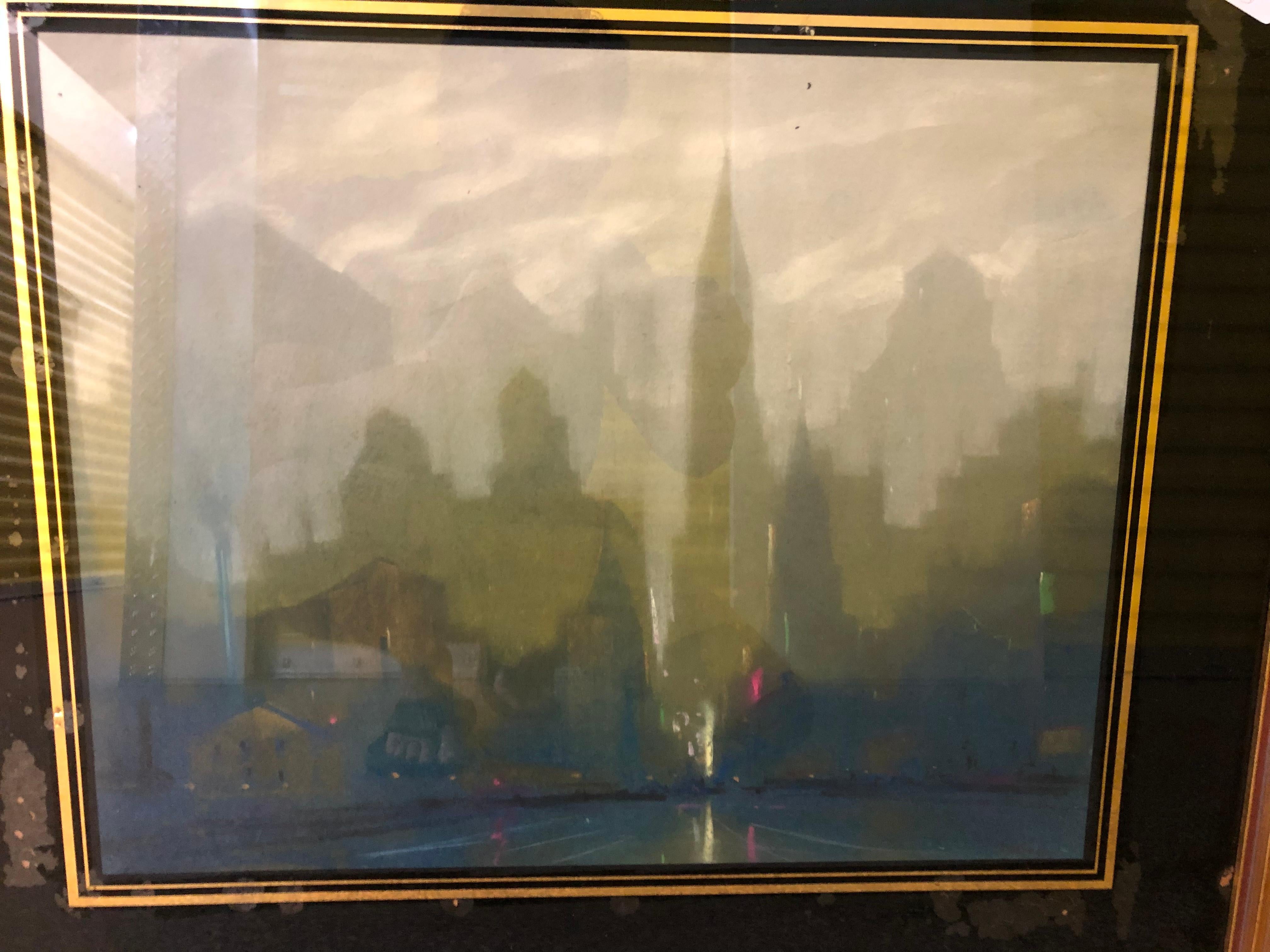 Leon Dolice: 1892-1960. Well listed American artist with Auction results as high as $6000 for a pastel of the Chrysler building. This is exactly what you want in a Dolice. A tonalist  nocturnal seen of Manhattan with the Chrysler building