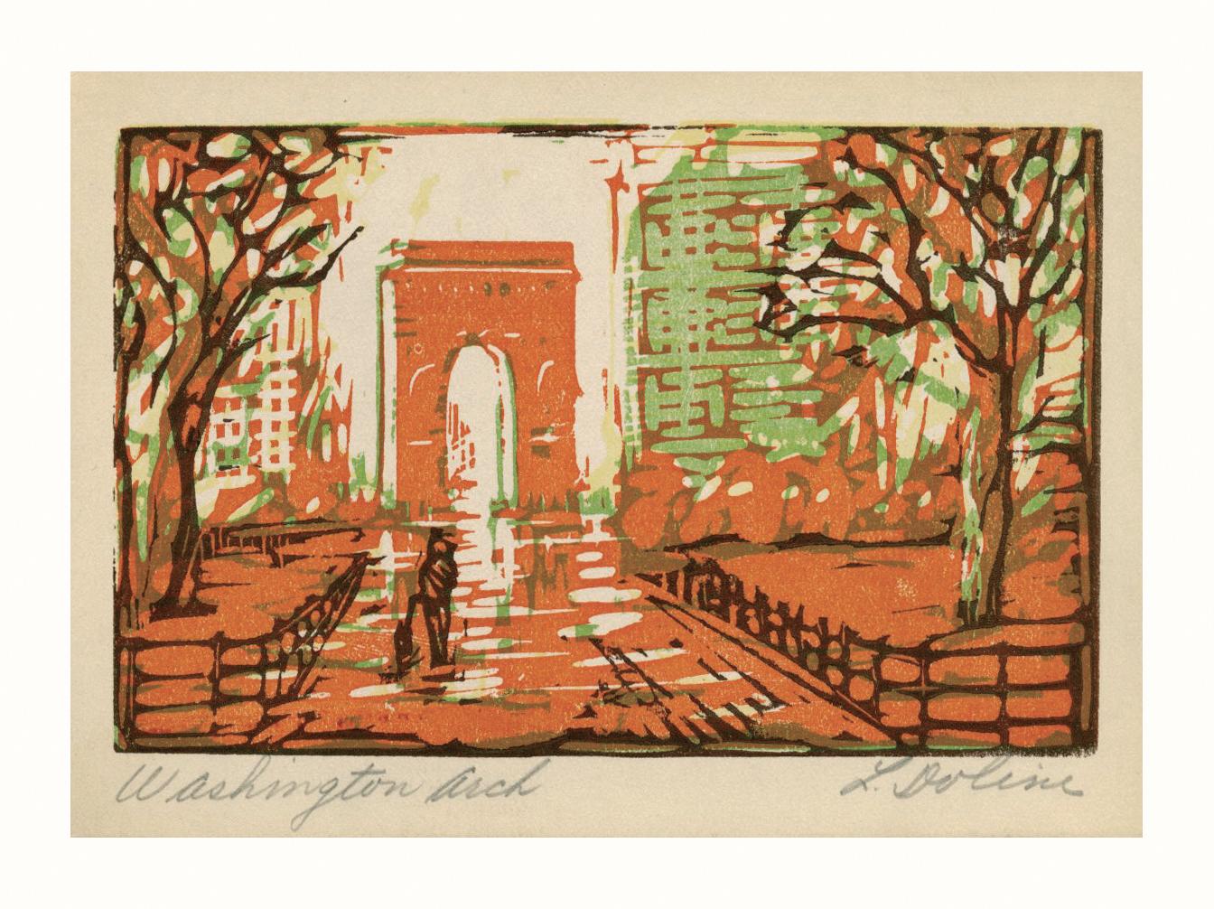 Leon Dolice Landscape Print - Washington Arch