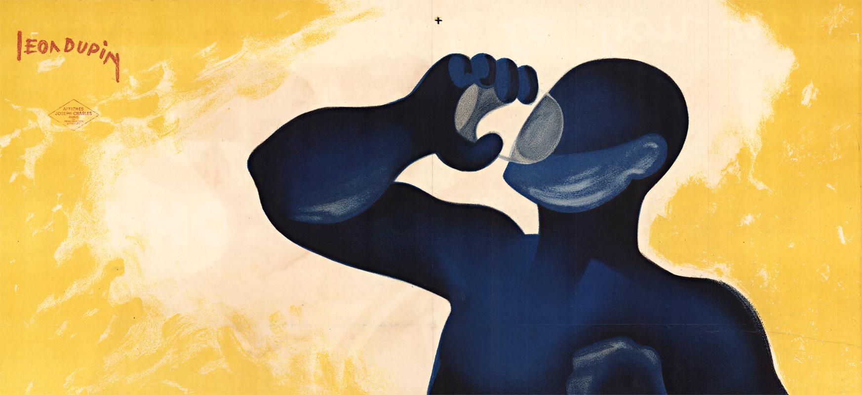 Grapin fait le bon vin, originales französisches Vintage-Poster (Art déco), Print, von Leon Dupin