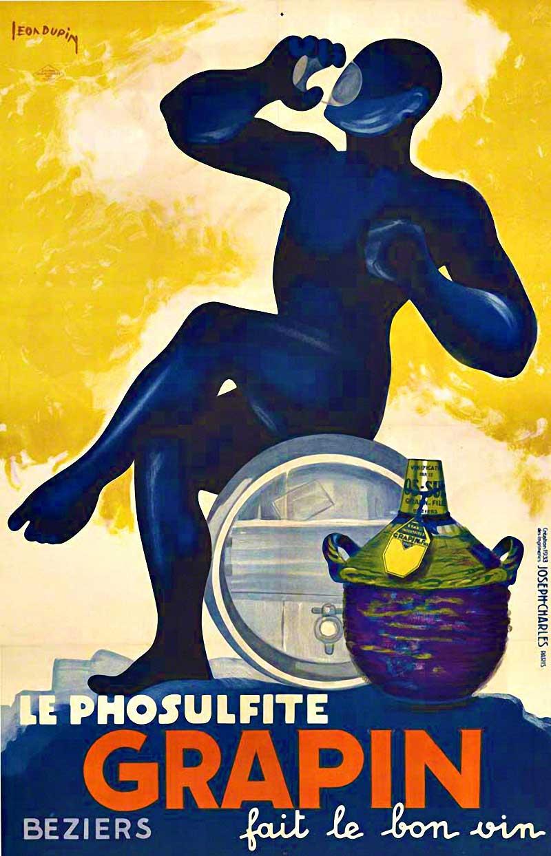 Grapin fait le bon vin original French vintage poster