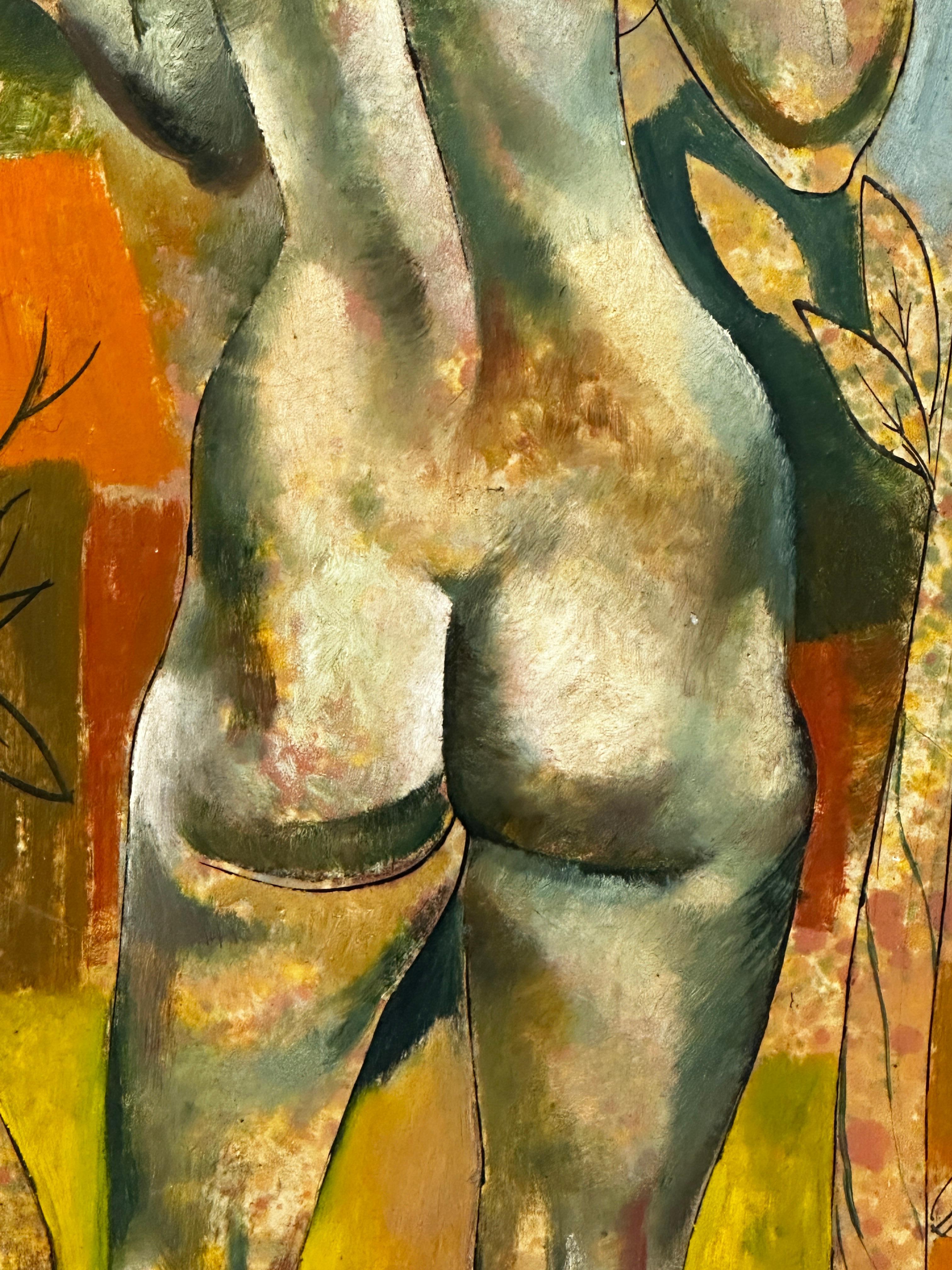 Classic Vertical Nude - Mixed Media by Leon Dusso For Sale 3