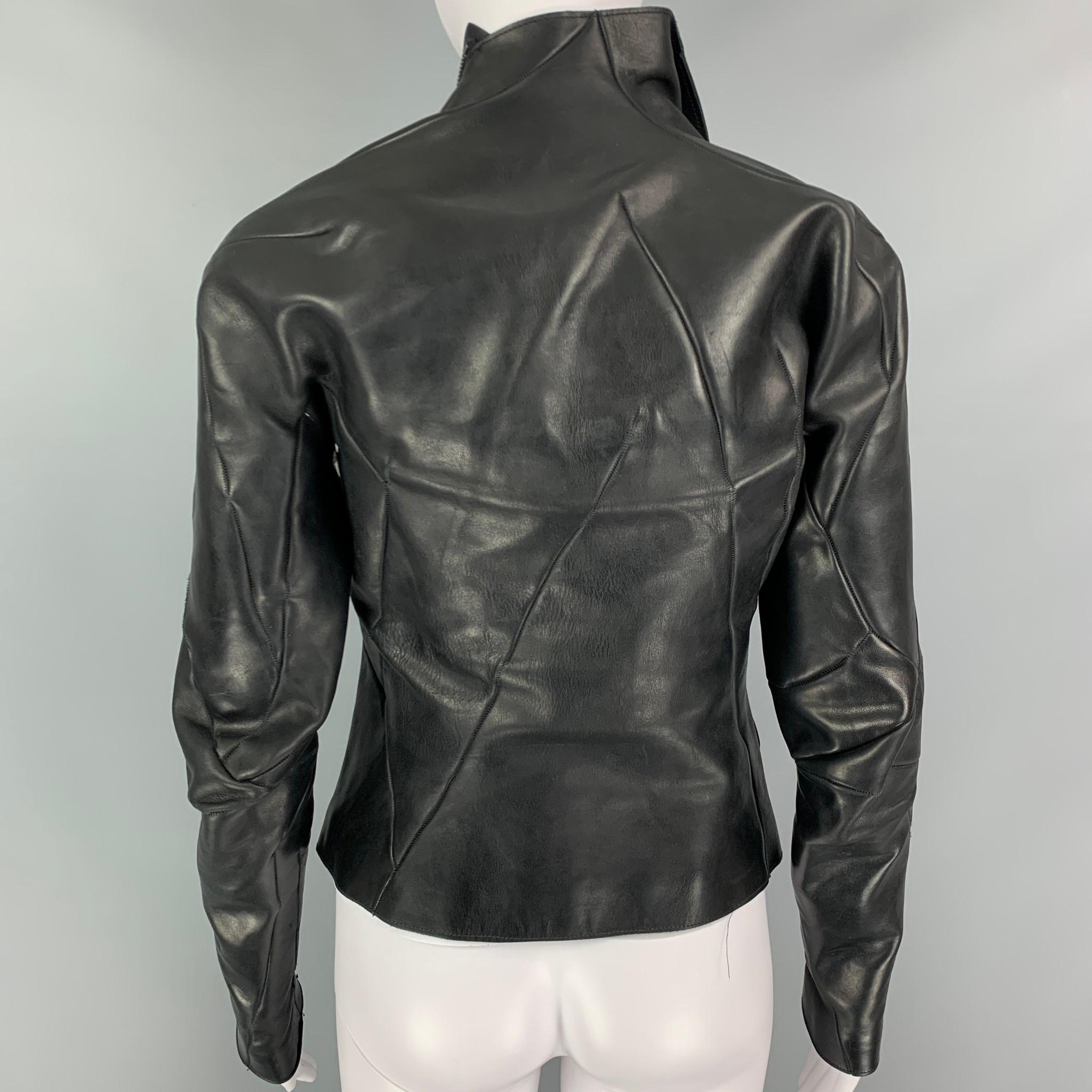 Women's LEON EMANUEL BLANK Size M Black Horsehide Jacket