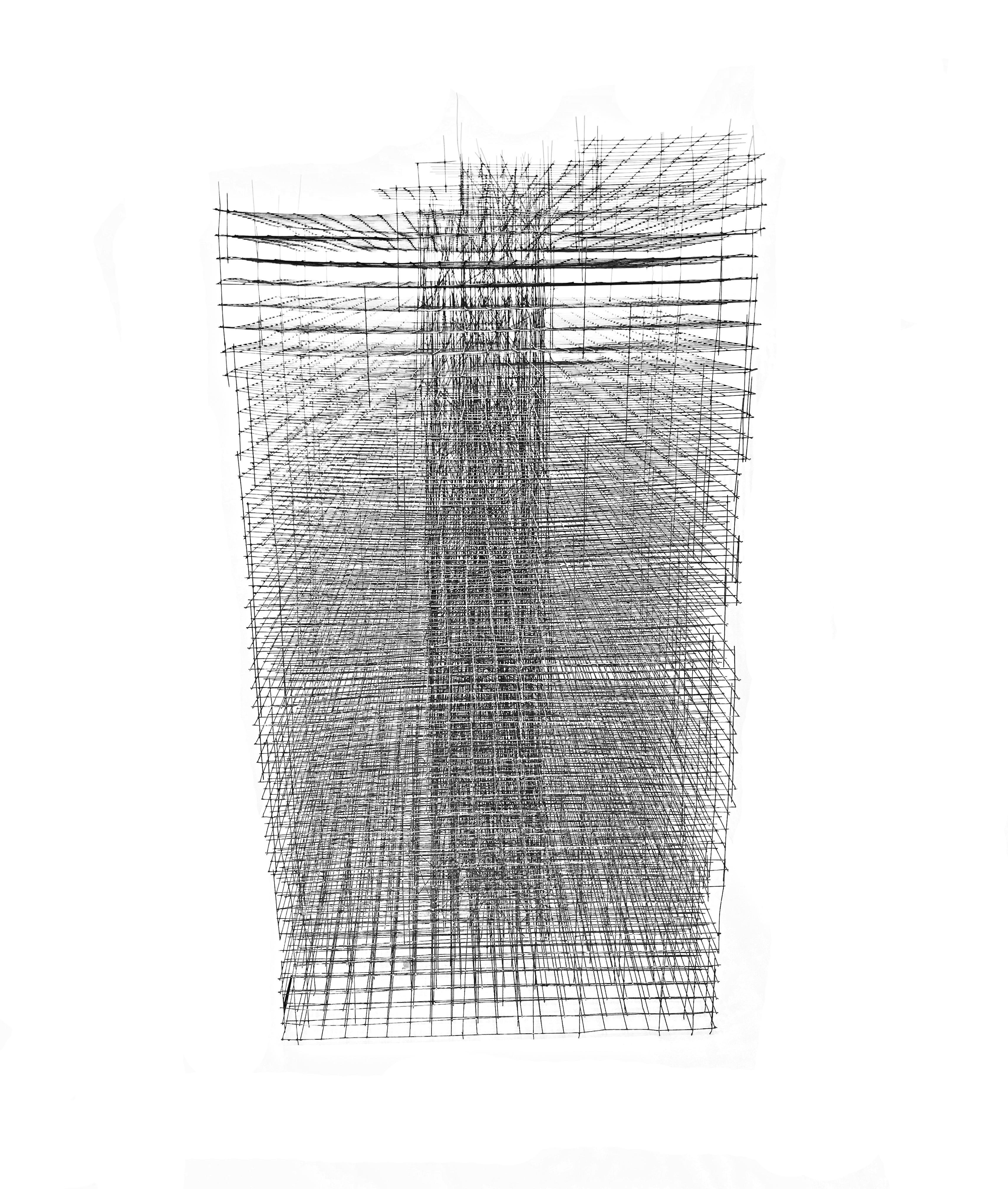 Sans titre (grande sculpture abstraite originale en acier inoxydable) - Abstrait Sculpture par Leon Ferrari