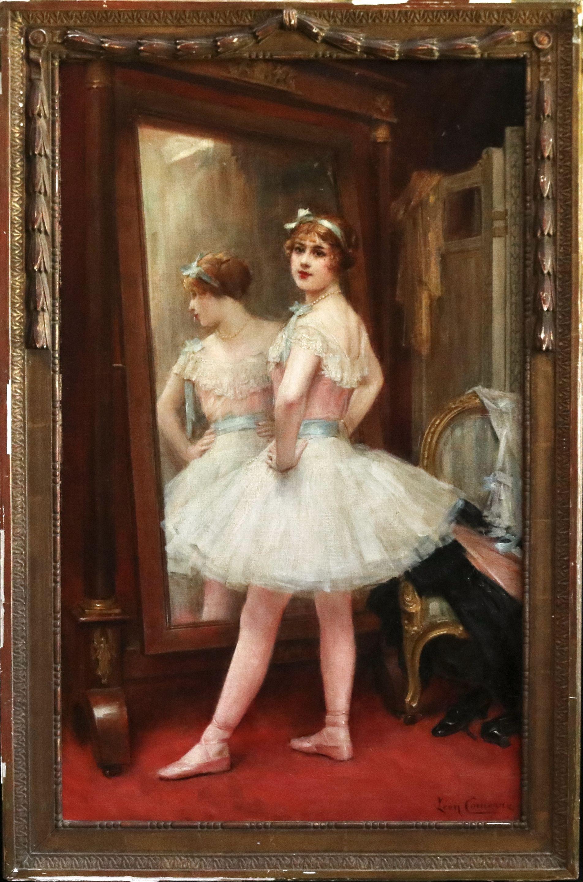 La Danseuse - 19th Century Oil, Figure of Dancer in Interior by Leon Comerre - Painting by Léon François Comerre