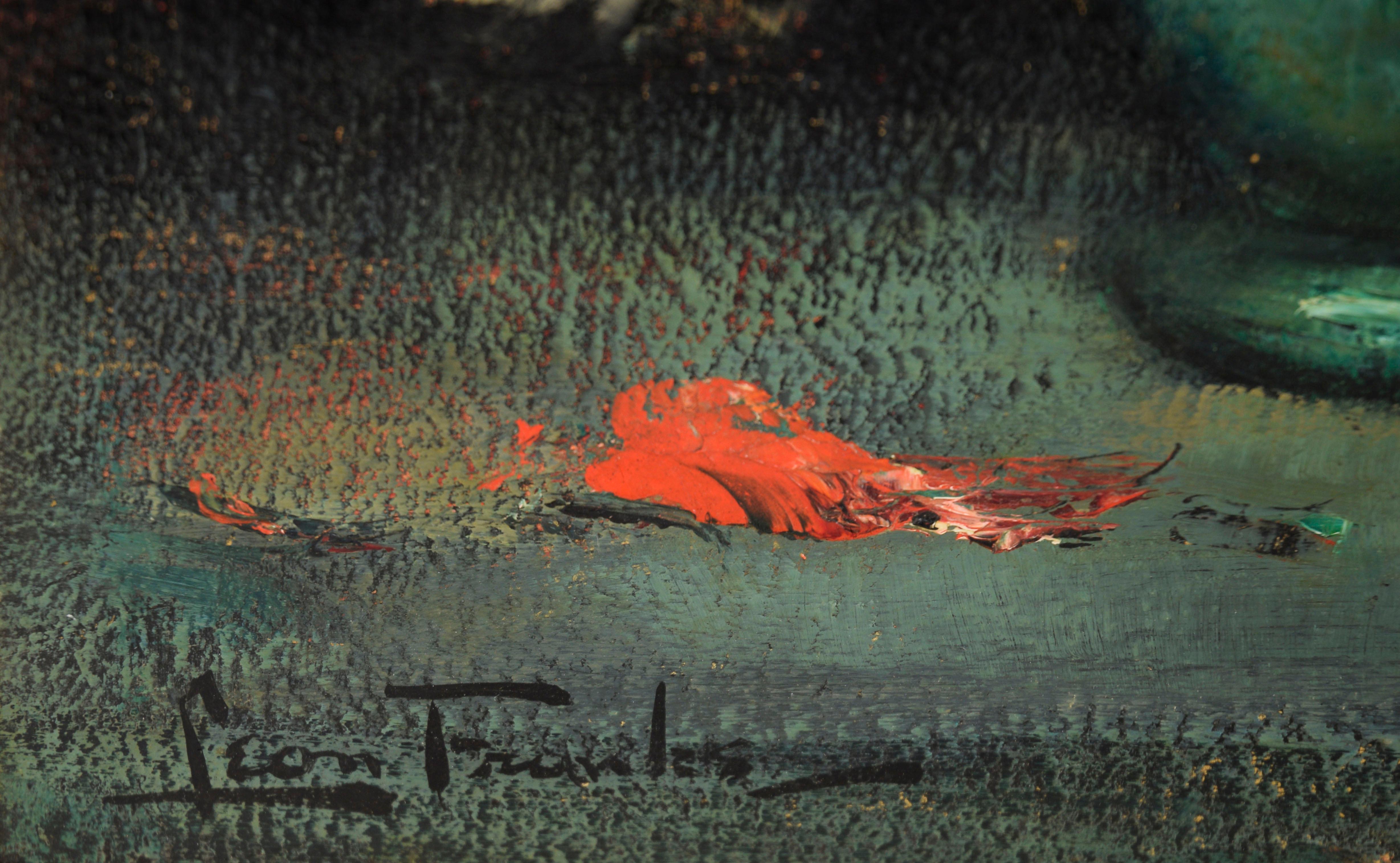 Jarrón De Rosas Bodegón - Impresionista original sobre tabla en venta 1