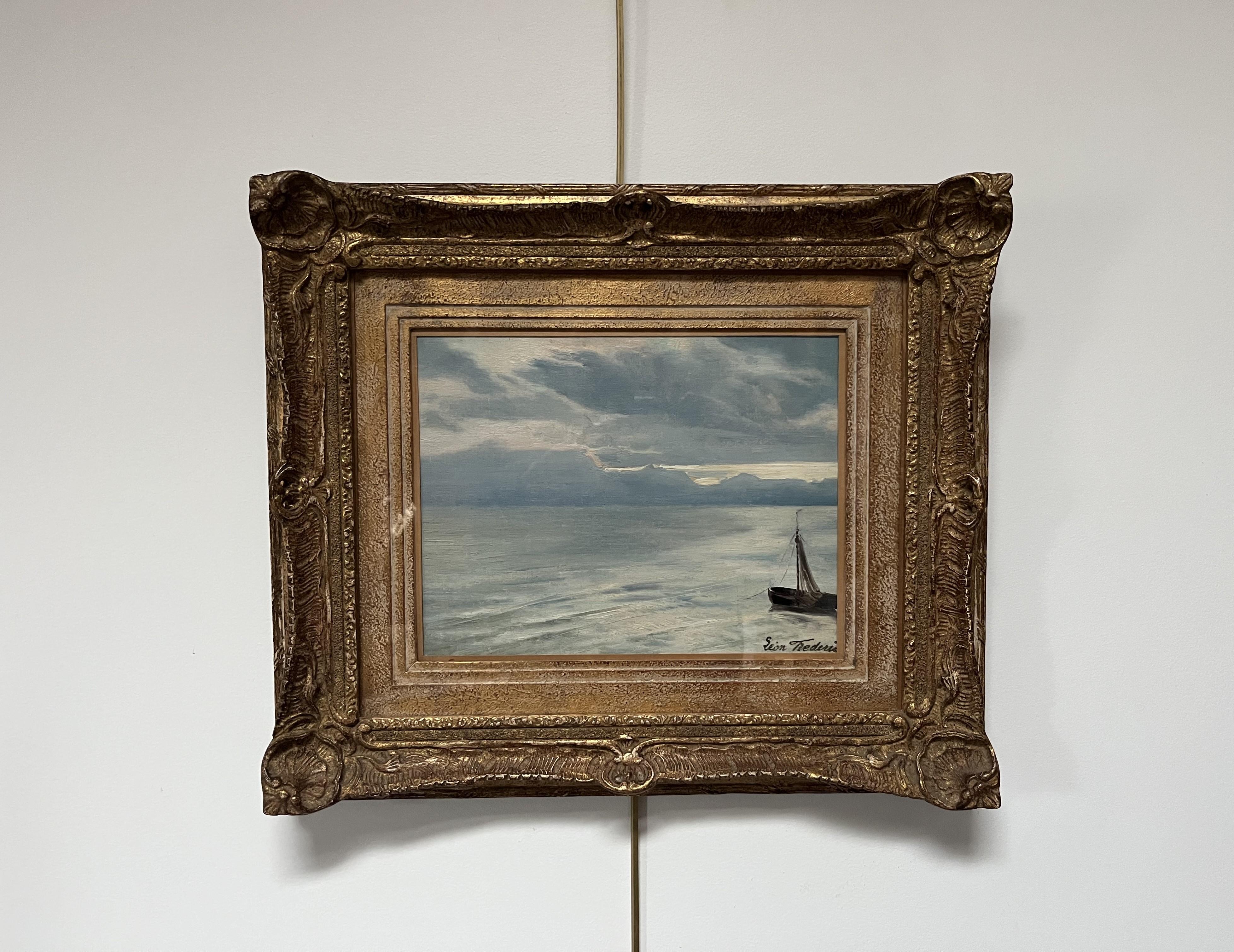 Léon Frédéric (1856-1940) Seestück, Öl signiert im Angebot 10