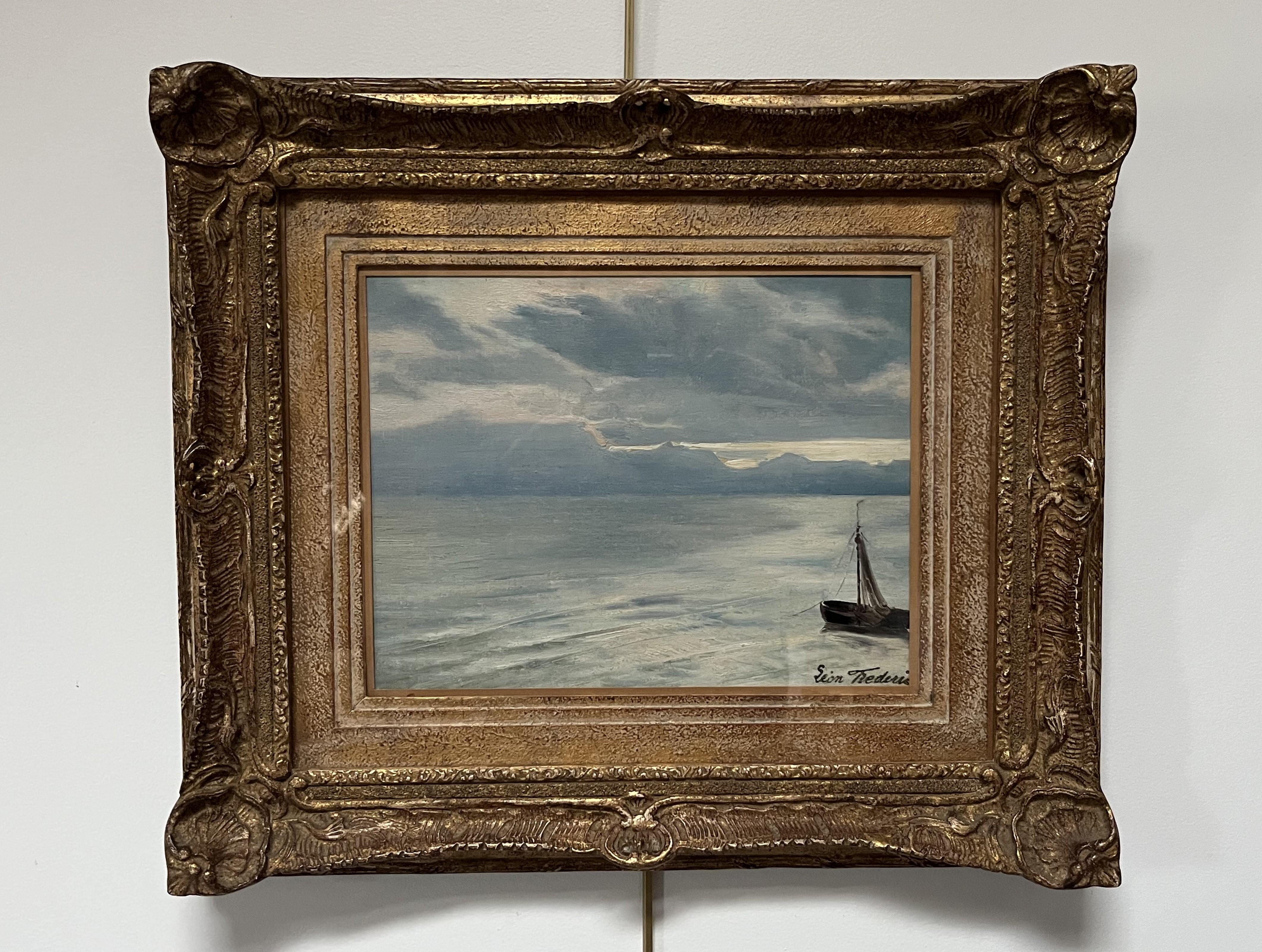 Léon Frédéric (1856-1940) Seestück, Öl signiert im Angebot 3