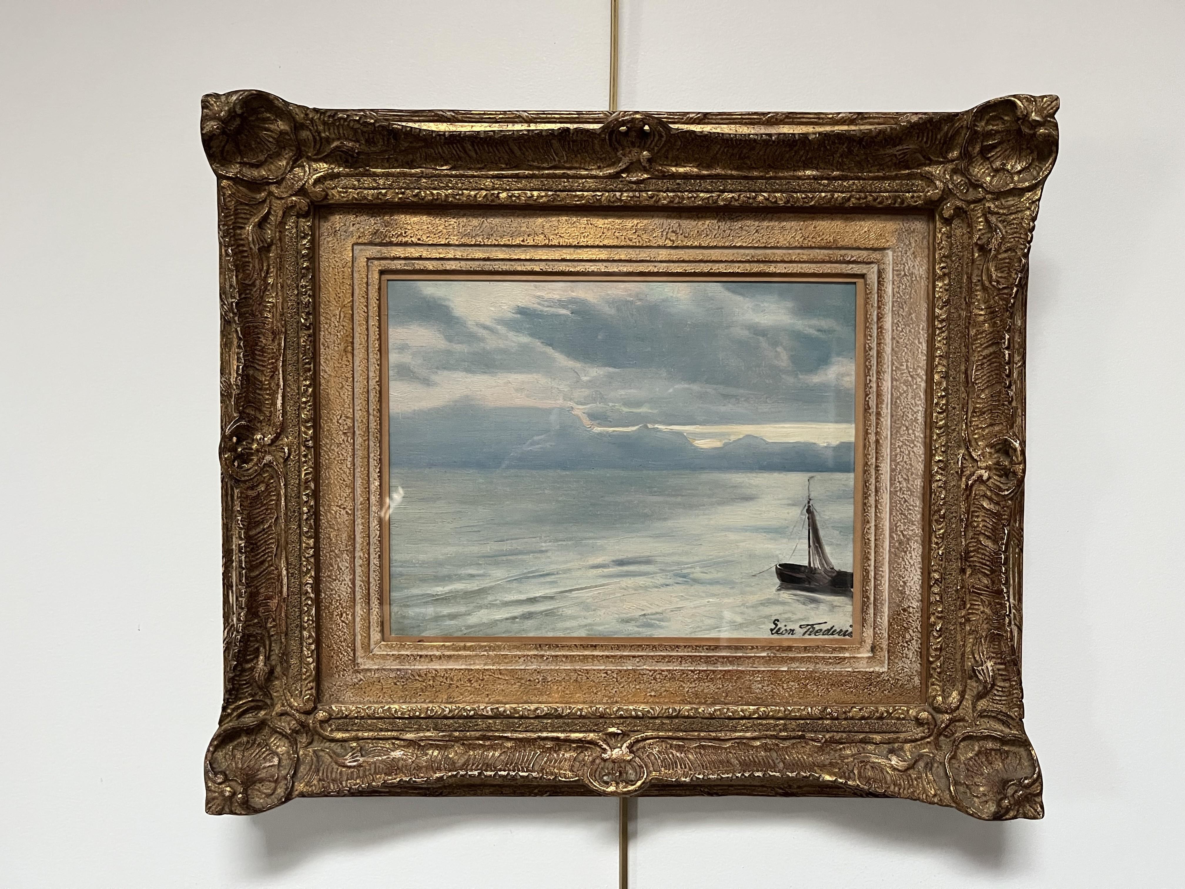 Léon Frédéric (1856-1940) Seestück, Öl signiert im Angebot 4