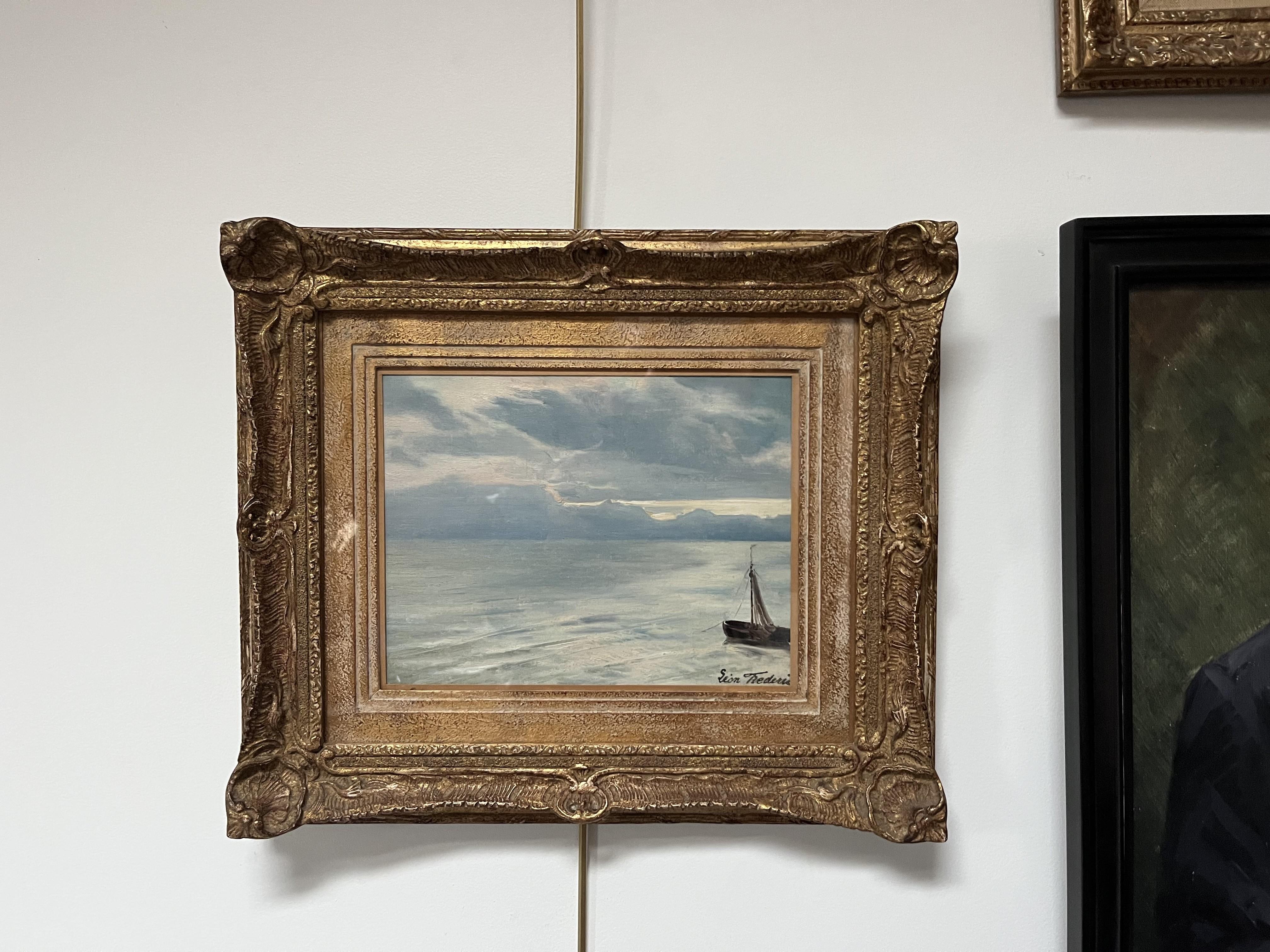 Léon Frédéric (1856-1940) Seestück, Öl signiert im Angebot 5