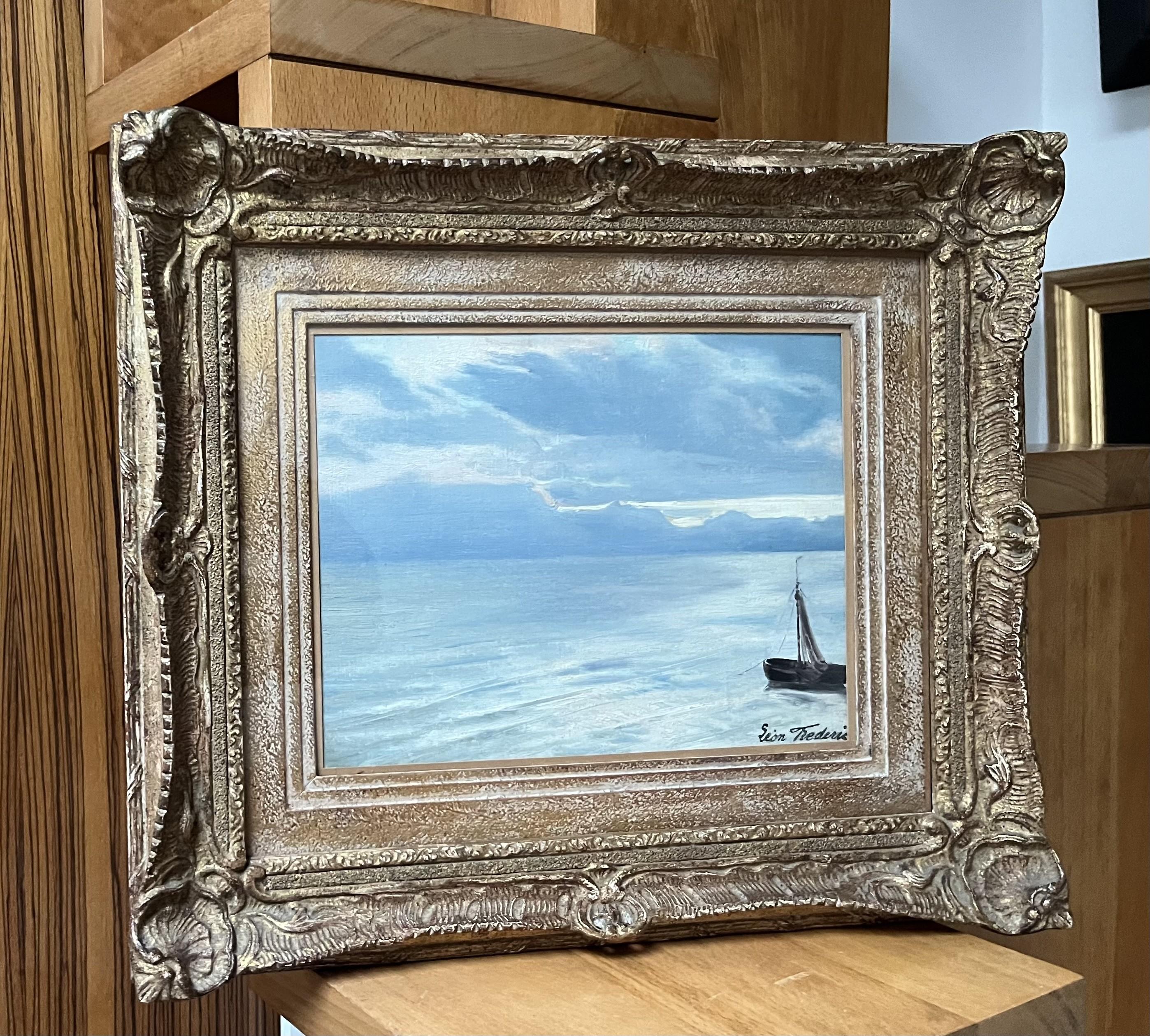 Léon Frédéric (1856-1940) Seestück, Öl signiert im Angebot 8