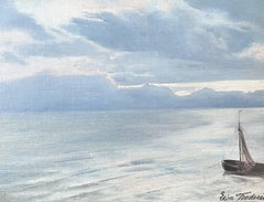 Léon Frédéric (1856-1940) Un paisaje marino, óleo firmado