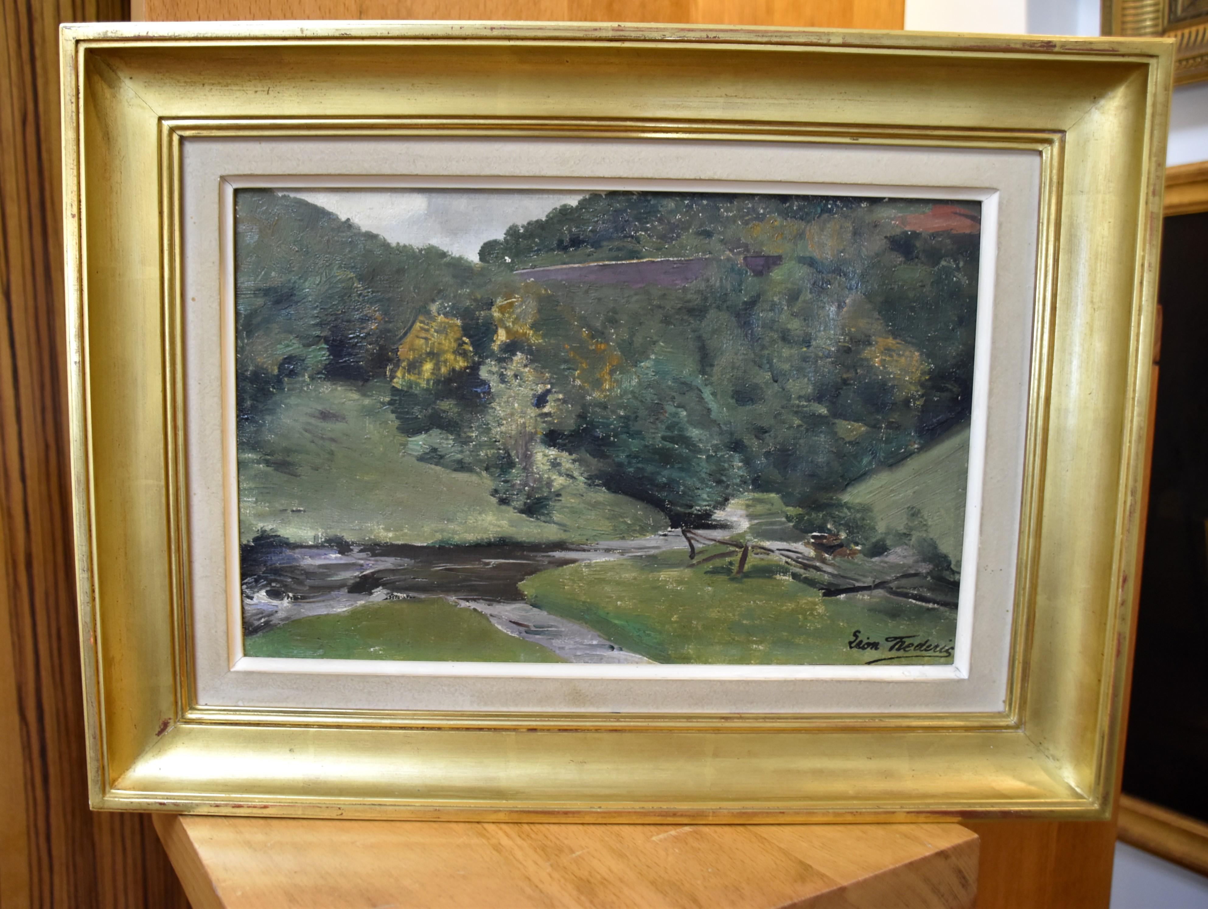 Léon Frédéric (1856-1940)  Landscape in Nafraiture, huile sur toile, signée 9