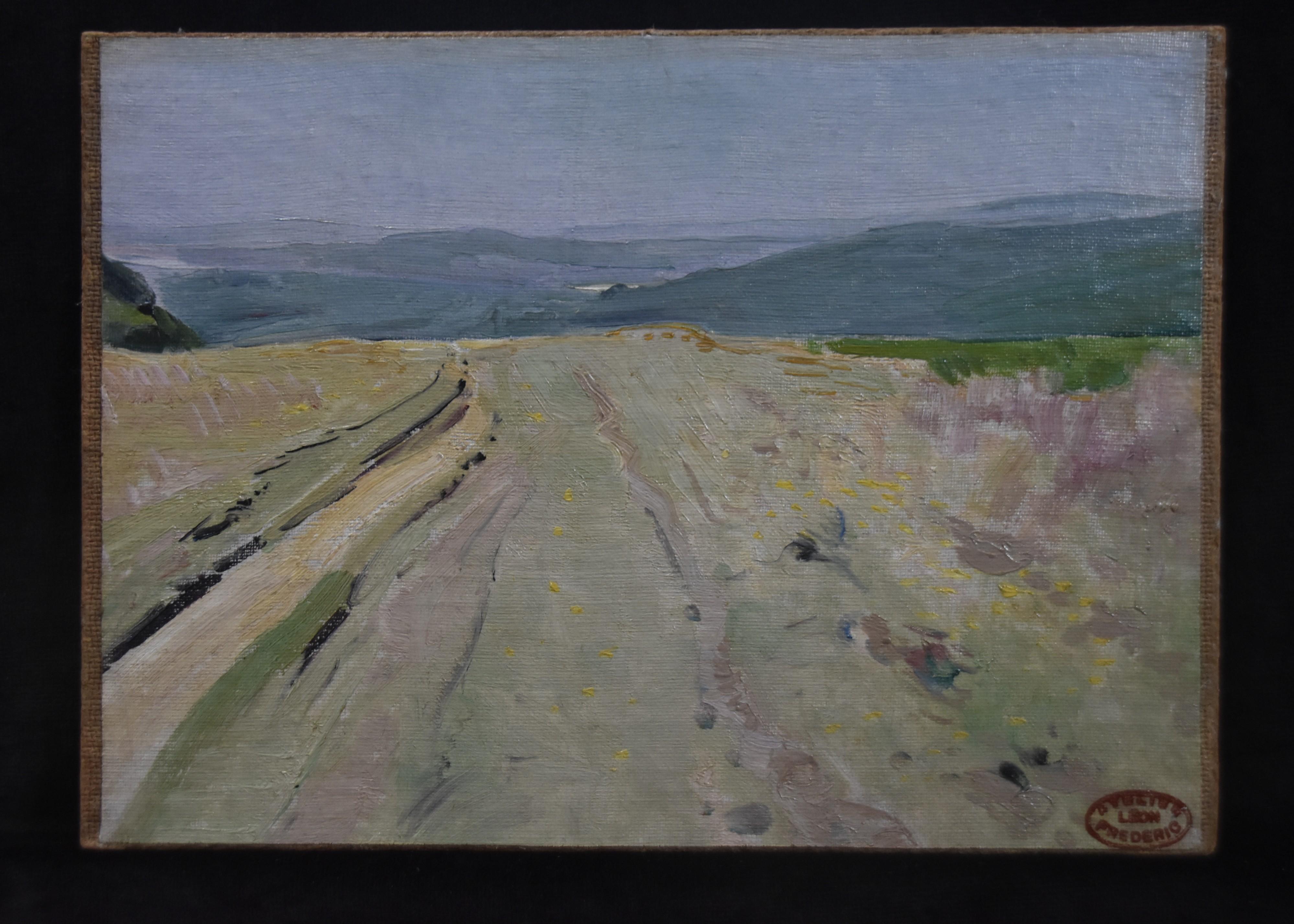 Léon Frédéric (1856-1940) Il sentiero della nafraglia, Olio su pannello 2