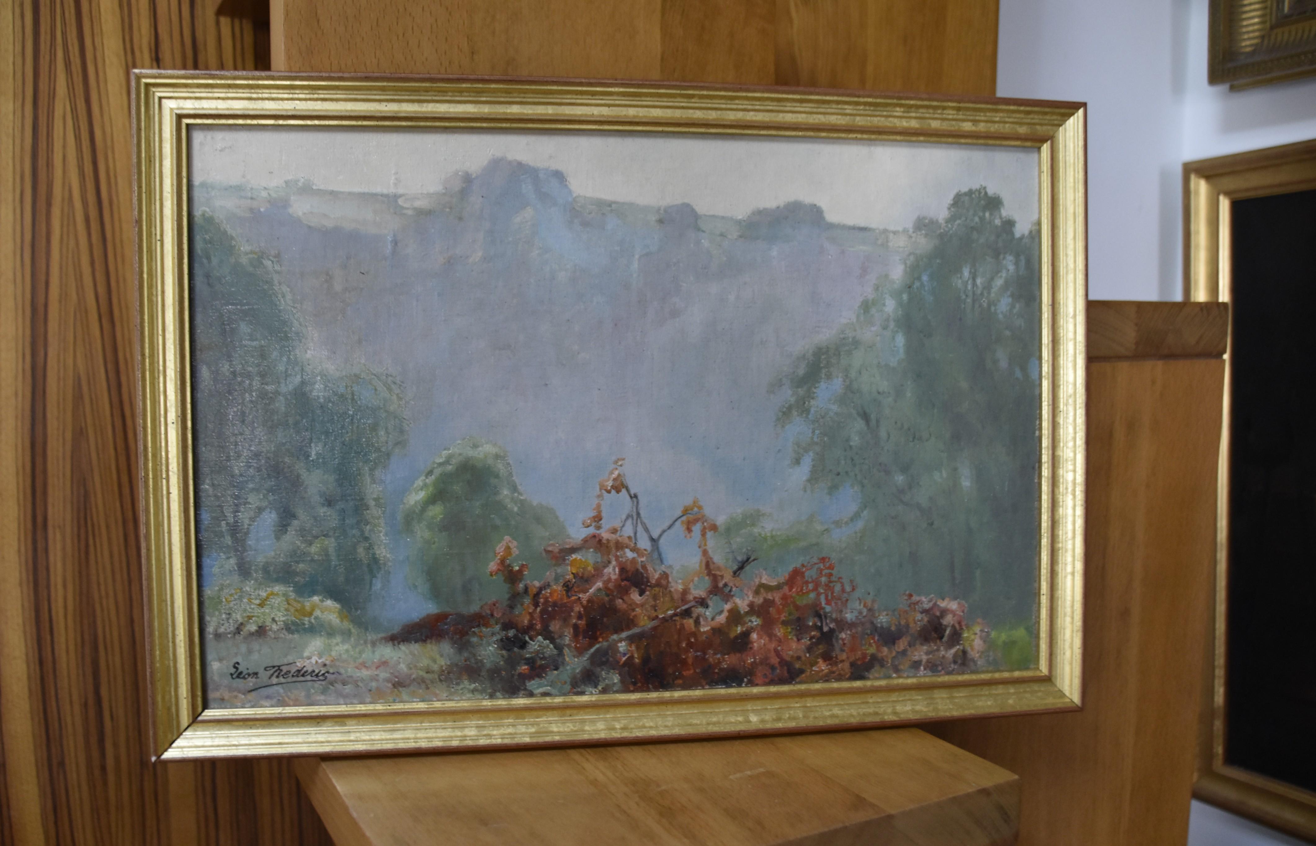Léon Frédéric (1856-1940) Valle de Nafraiture, Óleo sobre tabla en venta 9