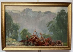 Léon Frédéric (1856-1940) Vallée de Nafraiture, Oil on panel