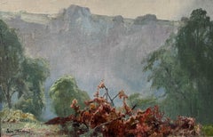 Léon Frédéric (1856-1940) Vallée de Nafraiture, Oil on panel