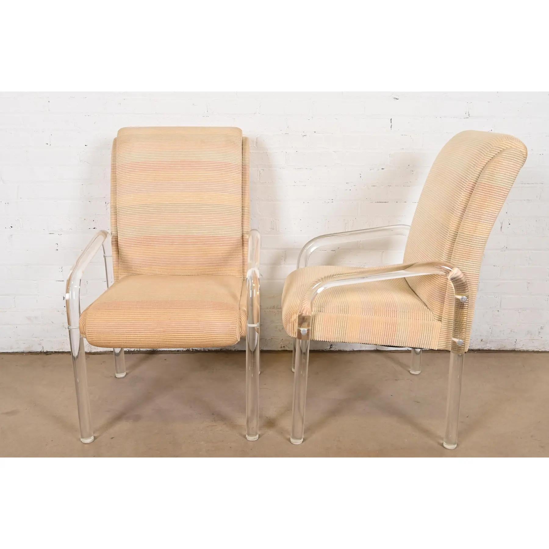 Fauteuils Art Déco modernes en lucite Leon Frost pour Lion in Frost, lot de six en vente 3