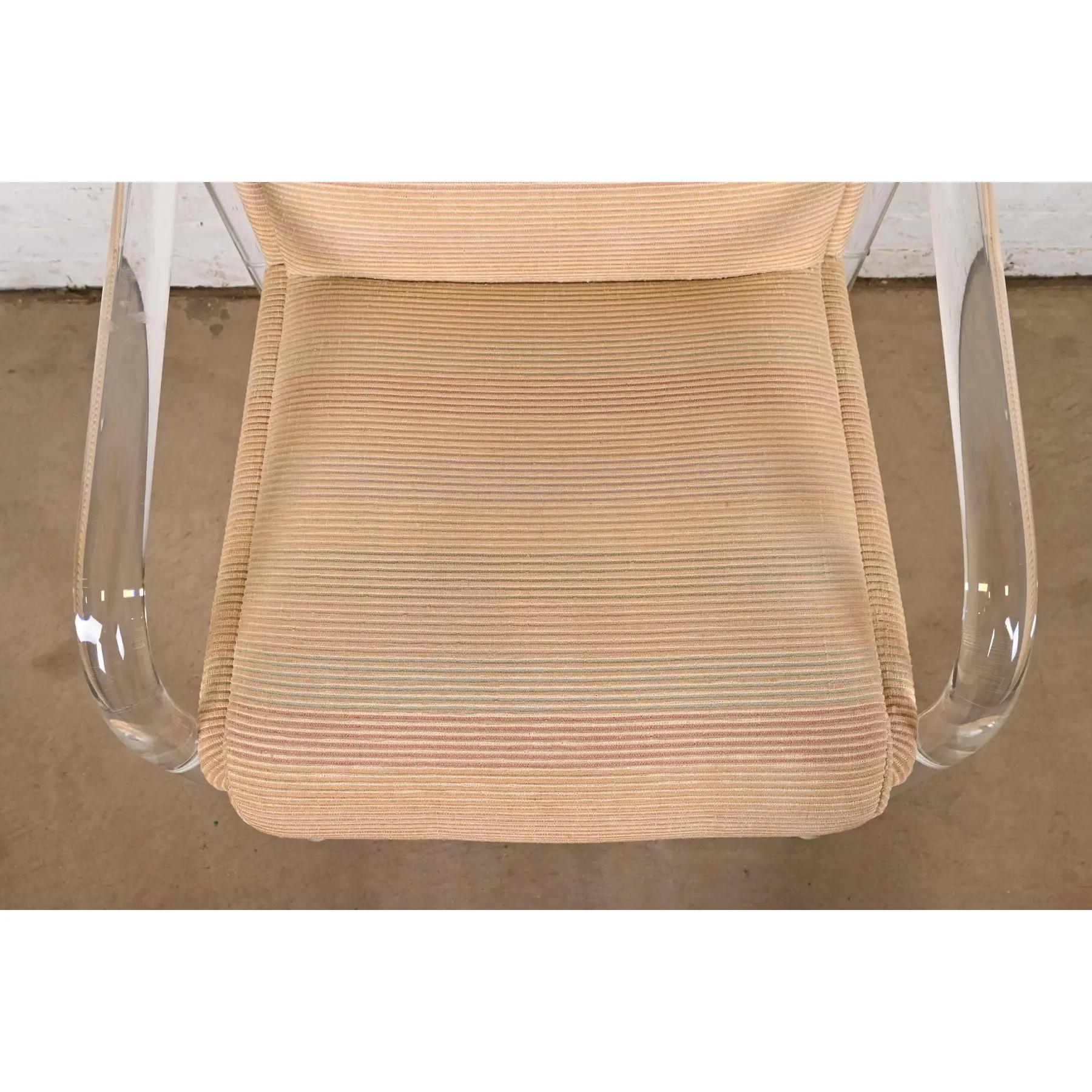 Fauteuils Art Déco modernes en lucite Leon Frost pour Lion in Frost, lot de six en vente 2