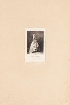 Dame Romaine - Gravure et pointe sèche de Lèon Gaucherel - 1862