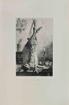 Nature Morte - Etching by Leon Gaucherel - 1860s