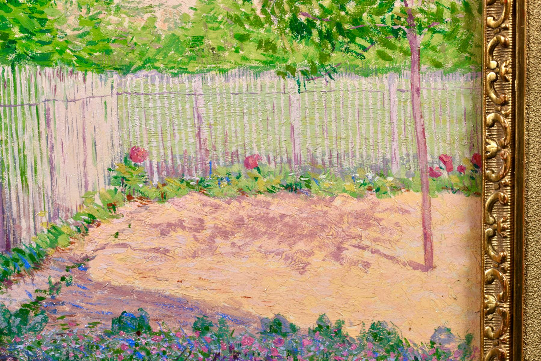 Jardin en Ete - Peinture à l'huile impressionniste de Leon Giran-Max en vente 5
