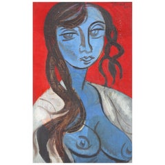Leon GISCHIA « Portrait d'une femme » Signé et daté «GISCHIA 47 »
