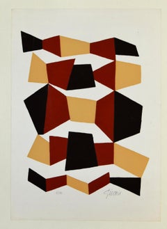 Dark Composition - Original Screen Print by Léon Gischia - Late 1900