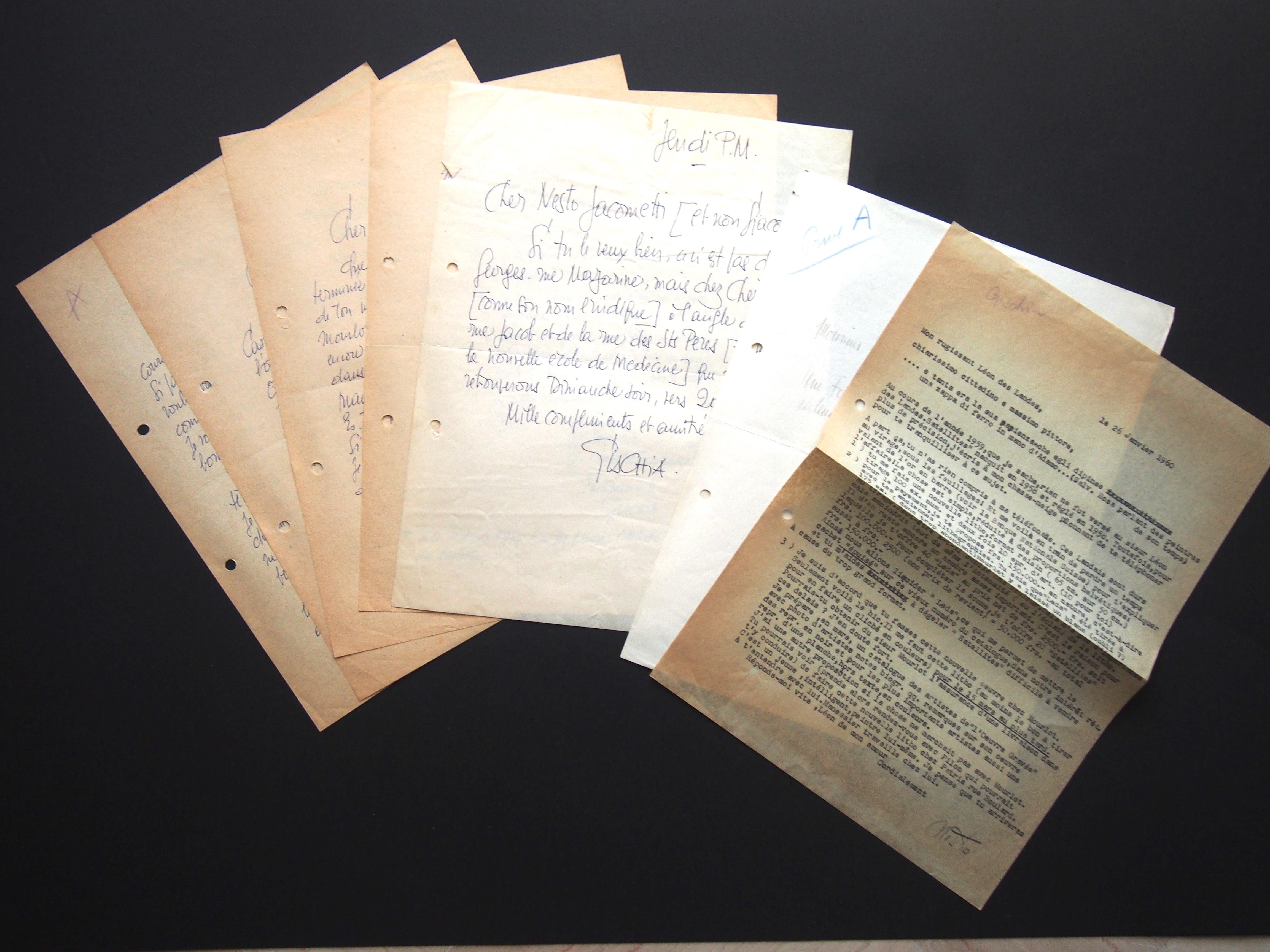 Léon Gischia Print - Correspondence by L. Gischia to N. Jacometti - 1960