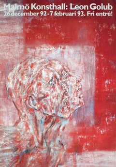 1992 After Leon Golub 'Twin Faces' Contemporary Multicolor Offset Lithograph