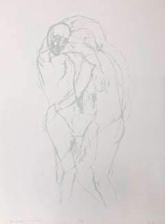 The Lovers, Minimalist Nude Lithograph by Leon Golub