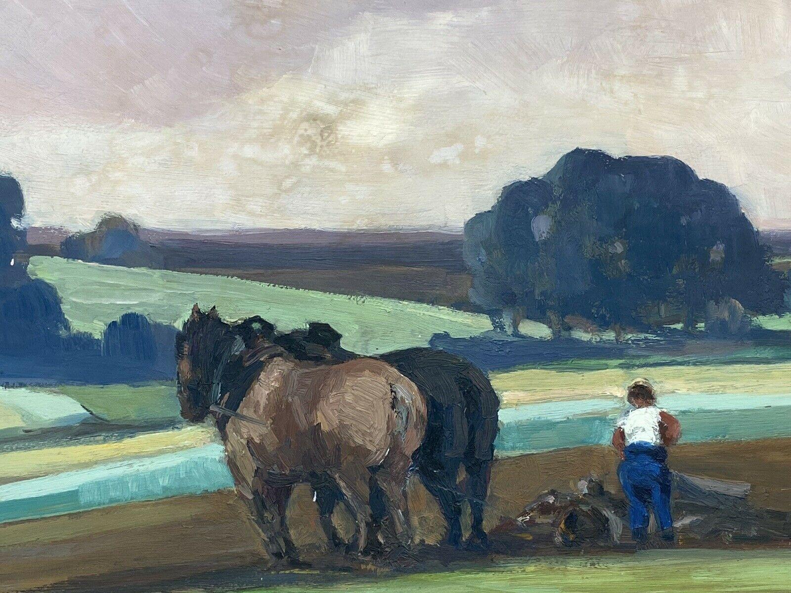 Leon Hatot (1883-1953), impressionniste français des années 1930, fermier, chevaux au chalumeau 1