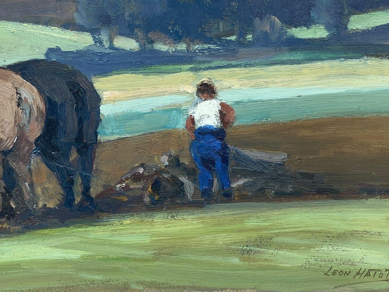 Leon Hatot (1883-1953), impressionniste français des années 1930, fermier, chevaux au chalumeau 3