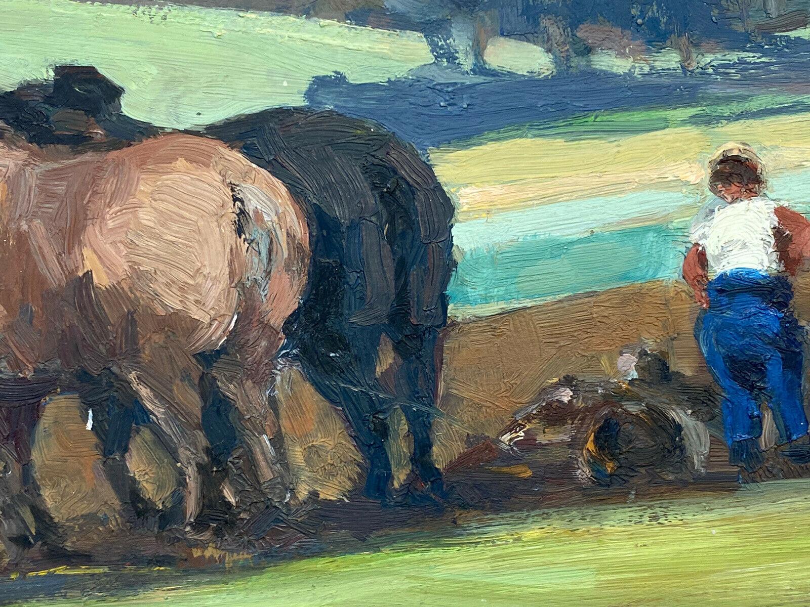 Leon Hatot (1883-1953), impressionniste français des années 1930, fermier, chevaux au chalumeau 5