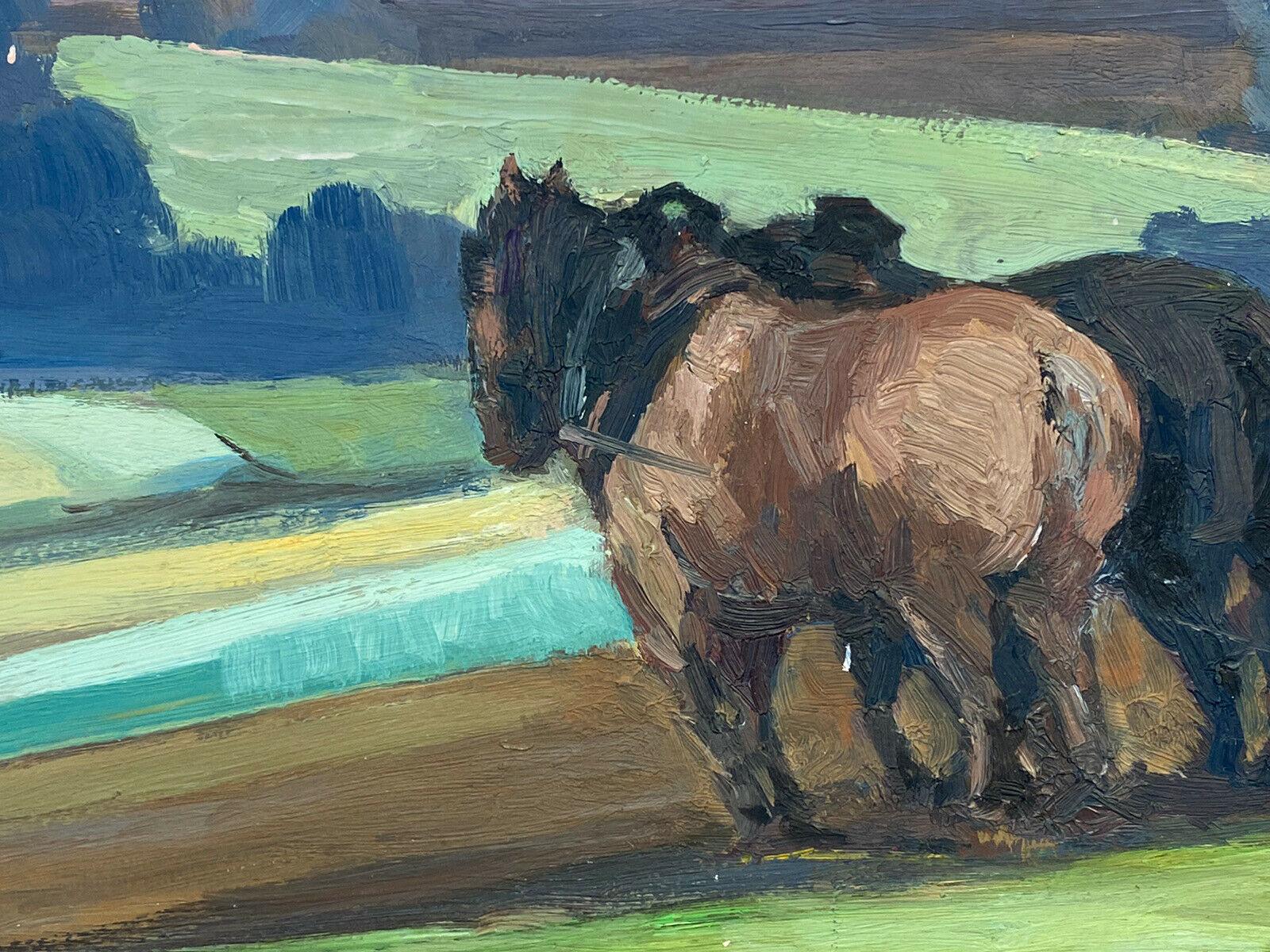 Leon Hatot (1883-1953), impressionniste français des années 1930, fermier, chevaux au chalumeau 6
