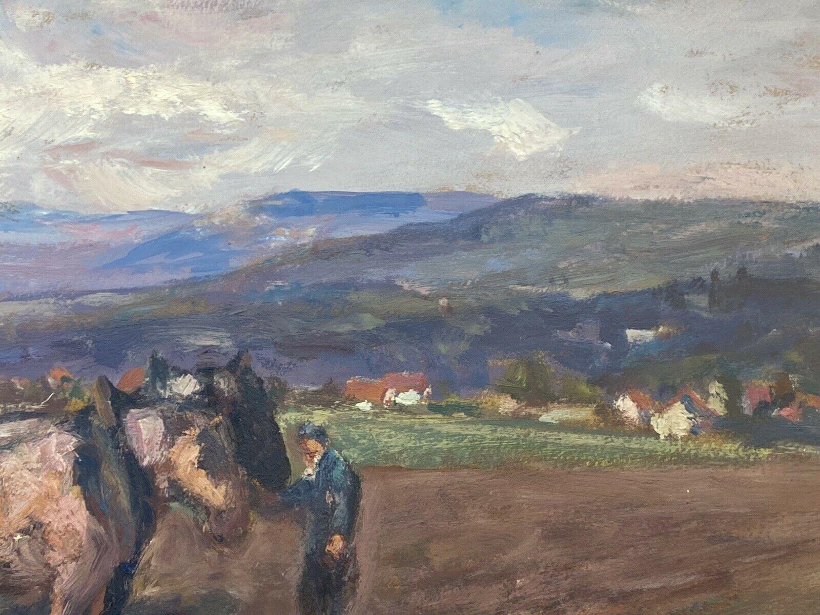 Leon Hatot (1883-1953) French Impressionist Oil Farmer & Horses Toiling Land 2