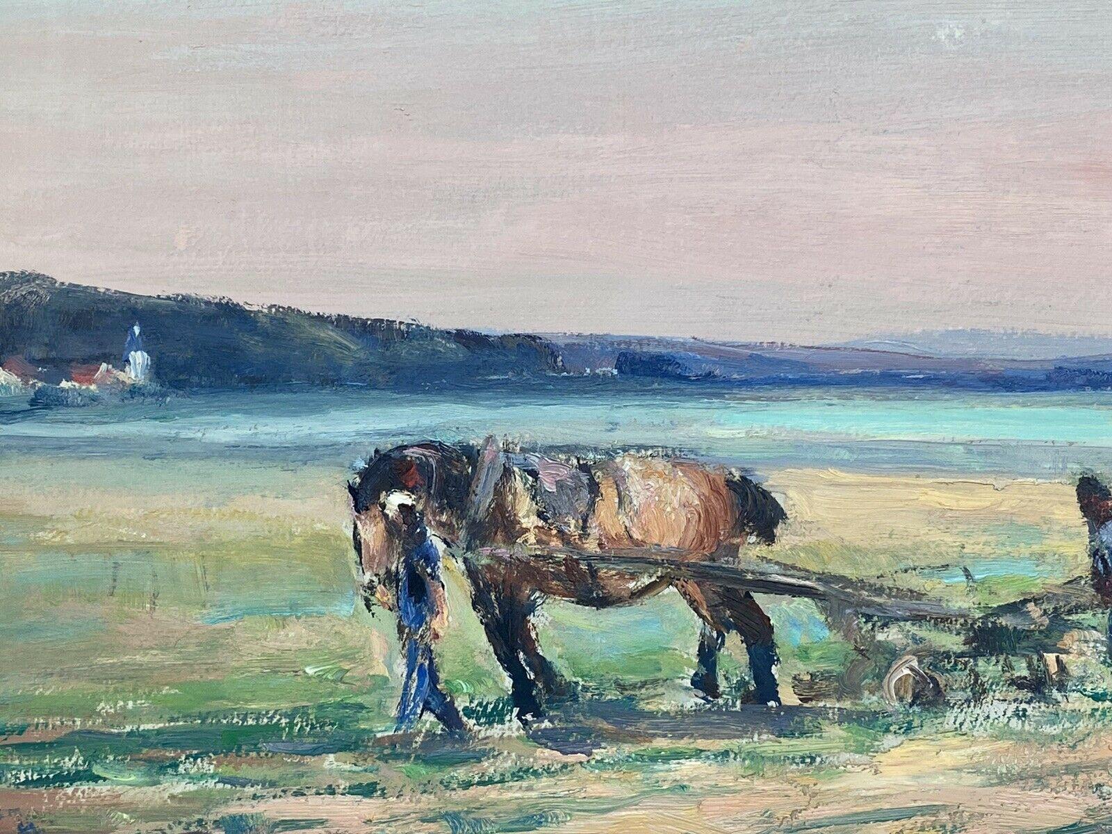 Leon Hatot (1883-1953) French Signed Oil - Horse And Farmer Landscape 1
