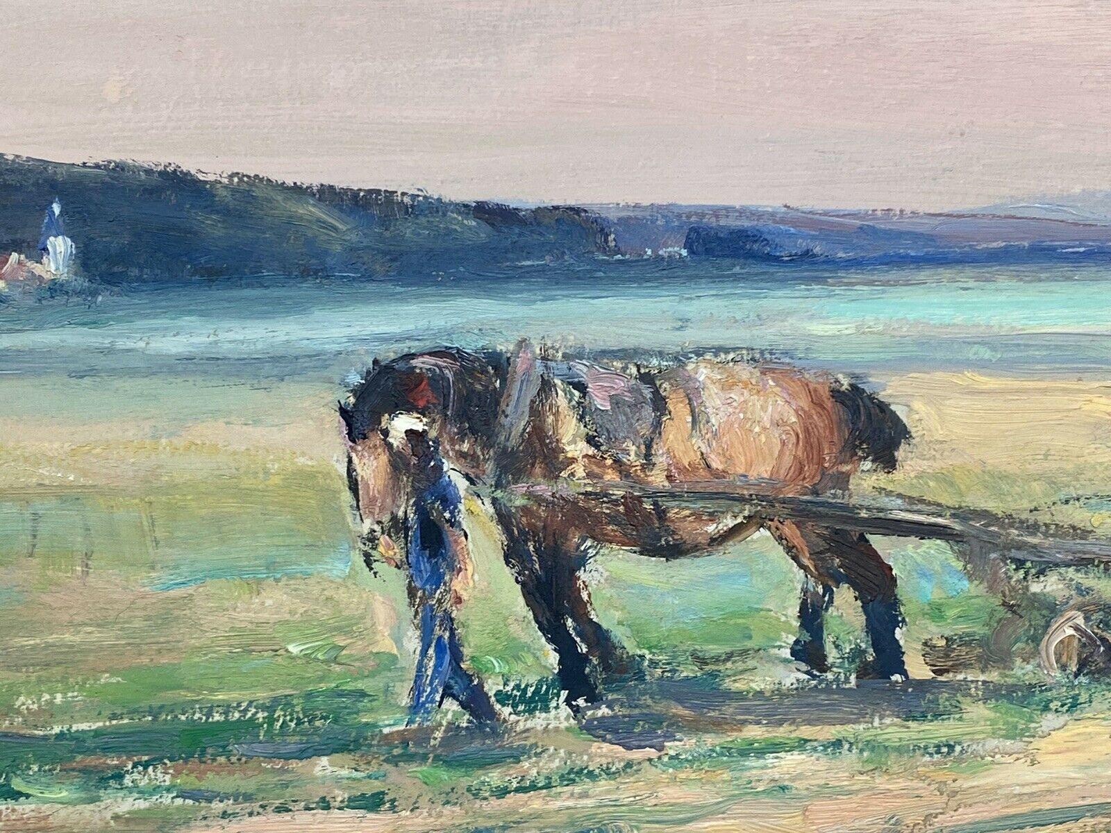 Leon Hatot (1883-1953) French Signed Oil - Horse And Farmer Landscape 3