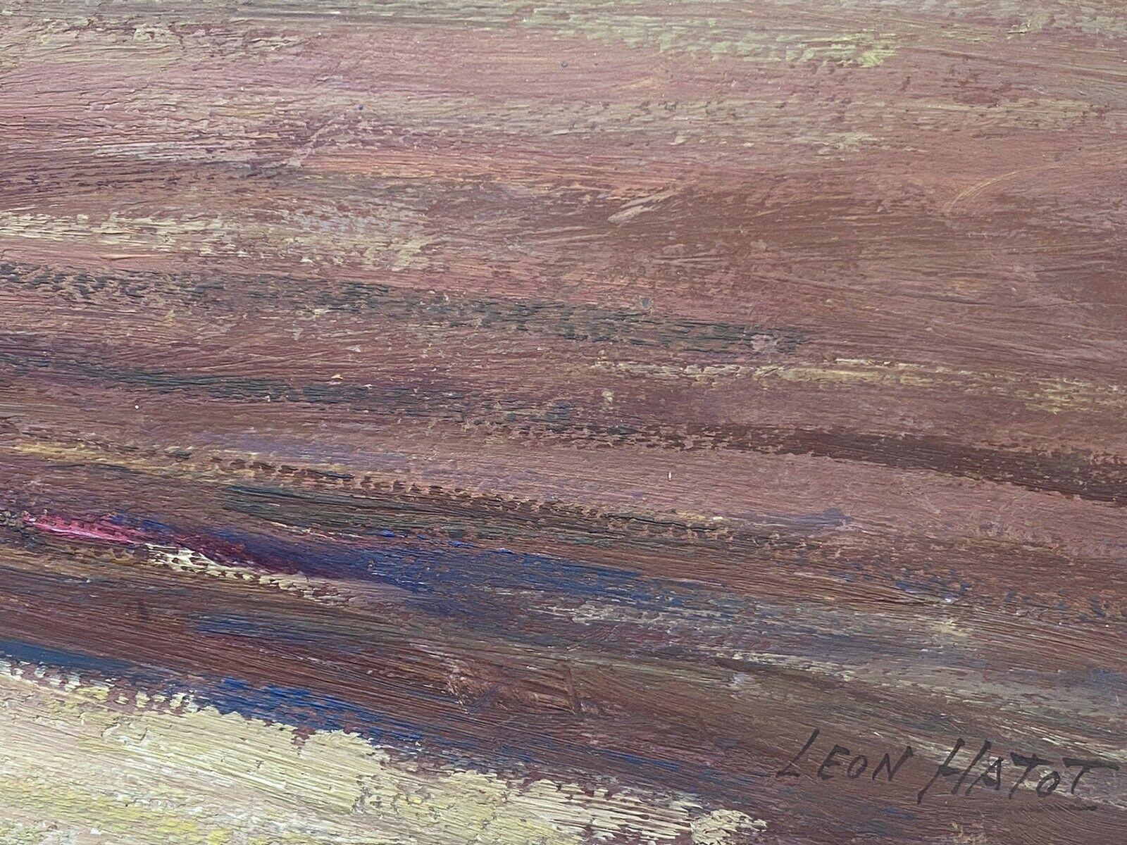 Leon Hatot (1883-1953) Original Signed Oil Painting - Farmer with Plough Horses 1