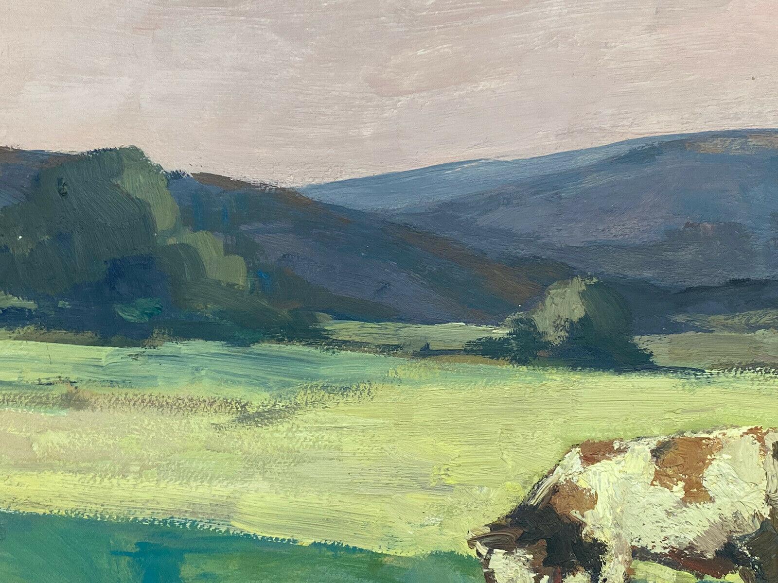 Leon Hatot (1883-1953) Original Signed Oil Painting - Pastoral Landscape Cow 2
