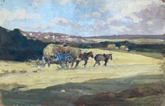 Leon Hatot (1883-1953) Vintage French Impressionist Oil - Horses with Haycart